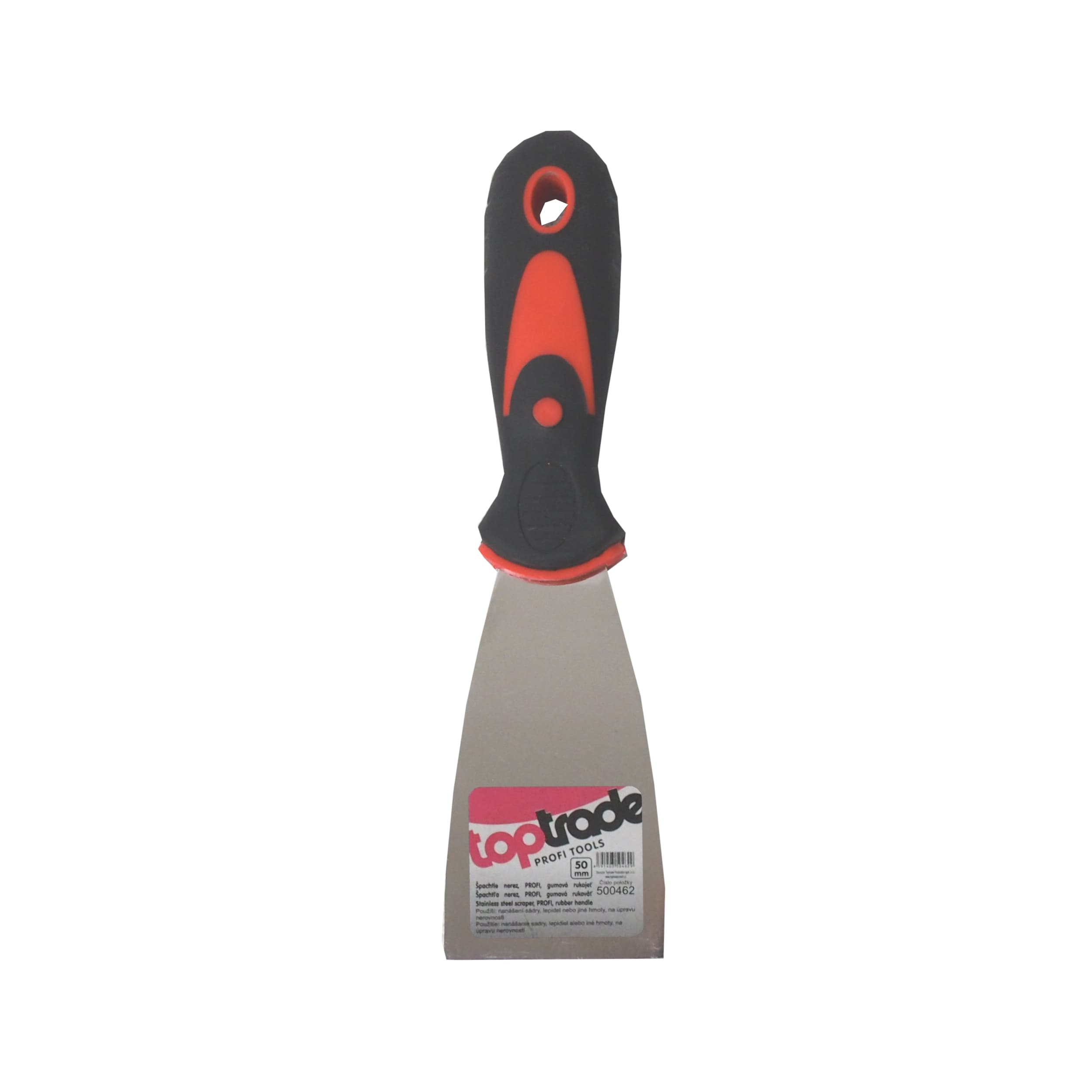 TOPTRADE špachtle nerezová s gumovou ergonomickou rukojetí 50 mm - náhled 2