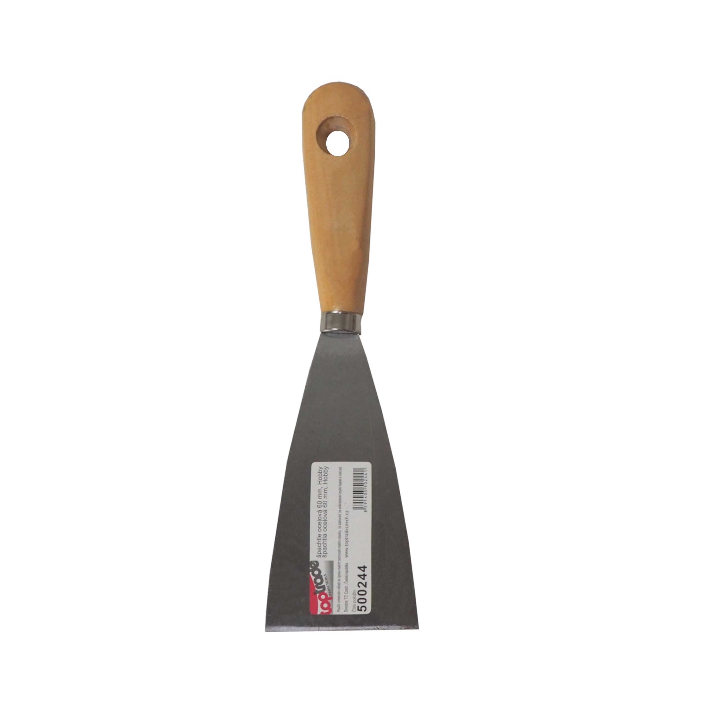 TOPTRADE špachtle ocelová 60 mm, dřevěná rukojeť (hobby) - náhled 2