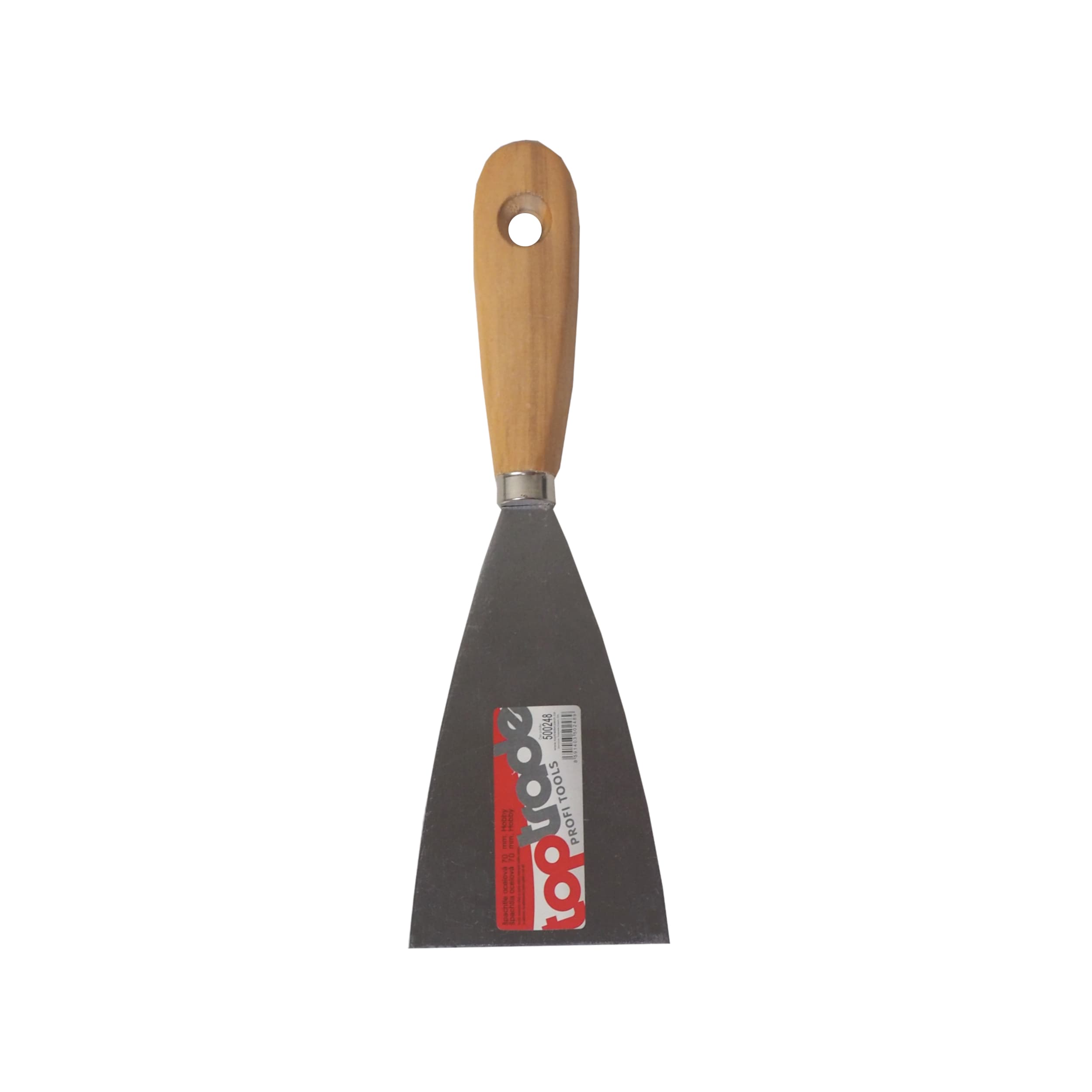 TOPTRADE špachtle ocelová 70 mm s dřevěnou rukojetí - náhled 2