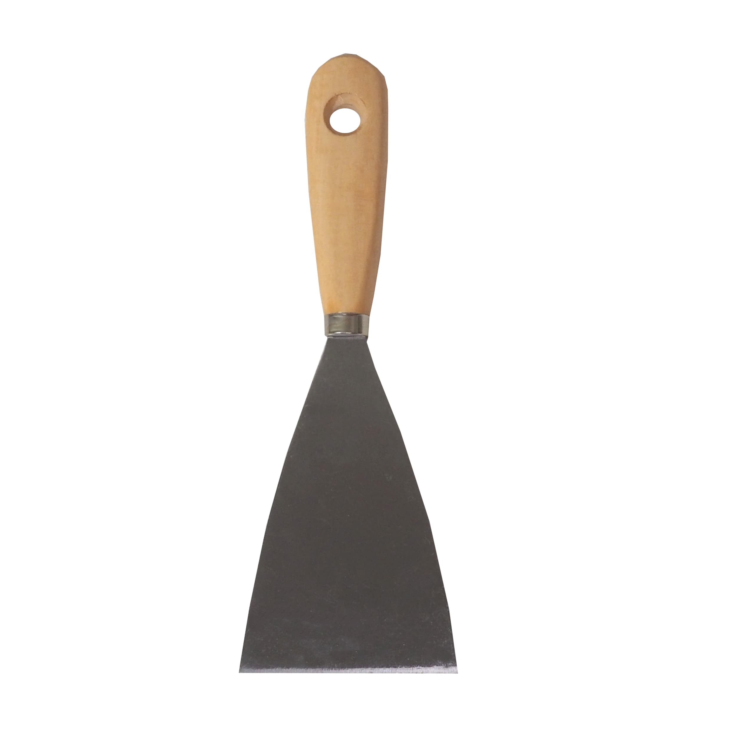 TOPTRADE špachtle ocelová 80 mm, dřevěná rukojeť, hobby