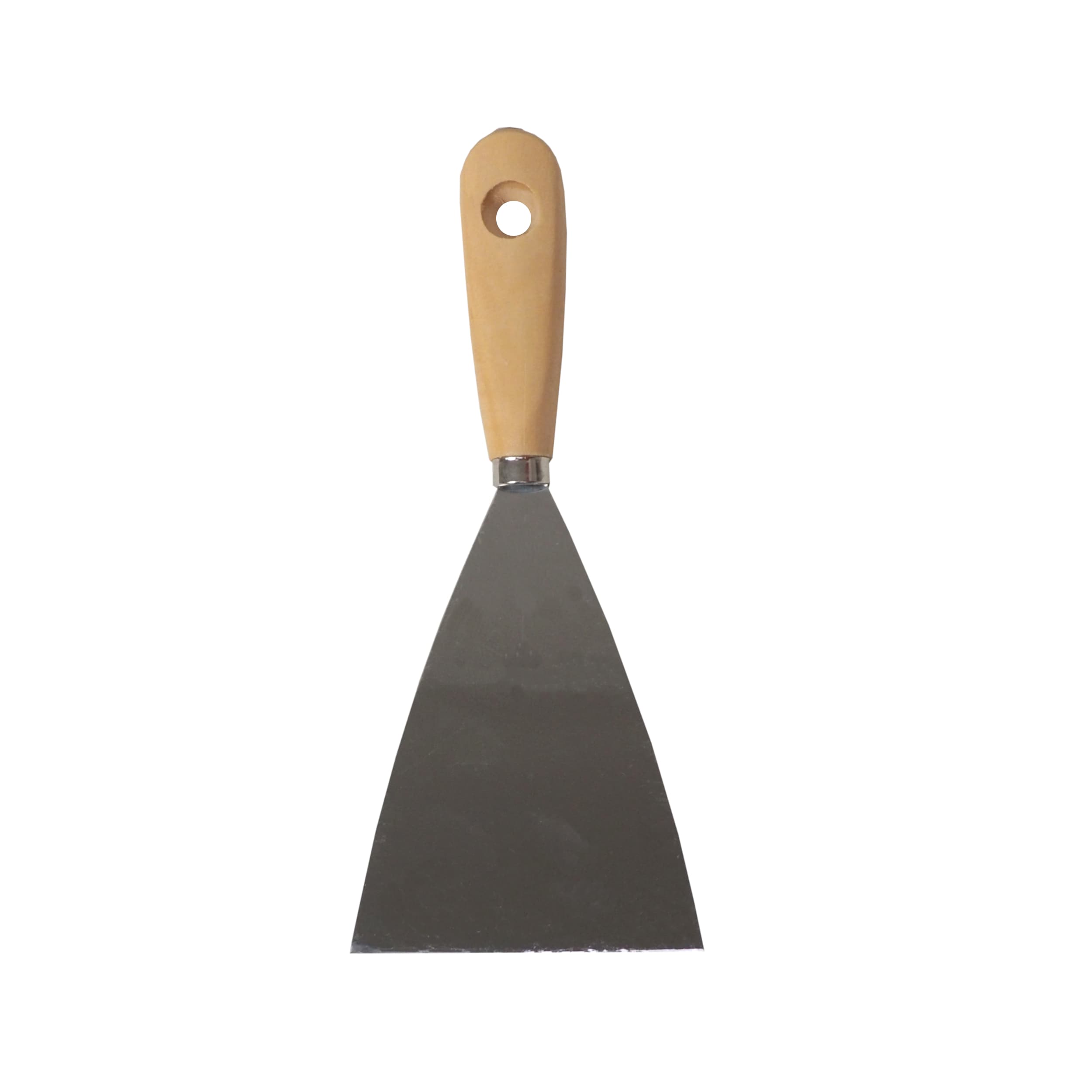TOPTRADE špachtle ocelová s dřevěnou rukojetí, 100 mm