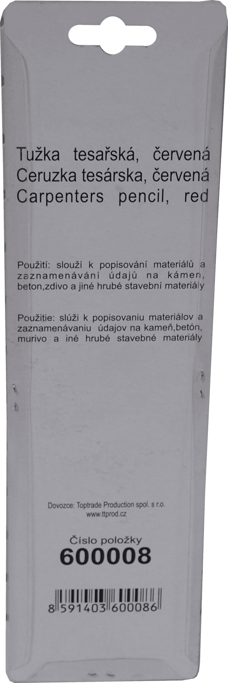 TOPTRADE tesařská tužka, červená, 250 mm, sada 12 ks - náhled 3