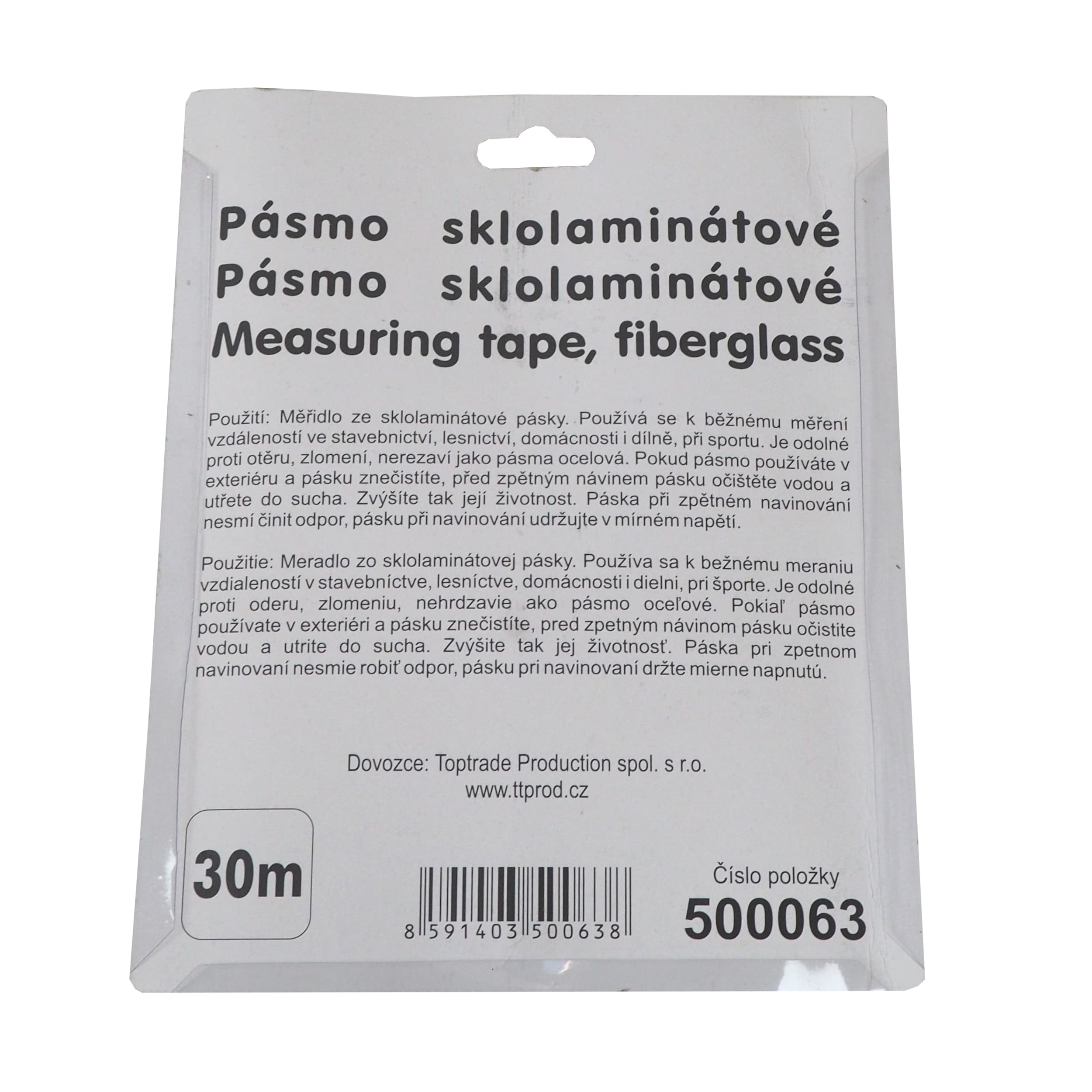 TOPTRADE pásmo sklolaminátové 13 mm × 30 m - náhled 3