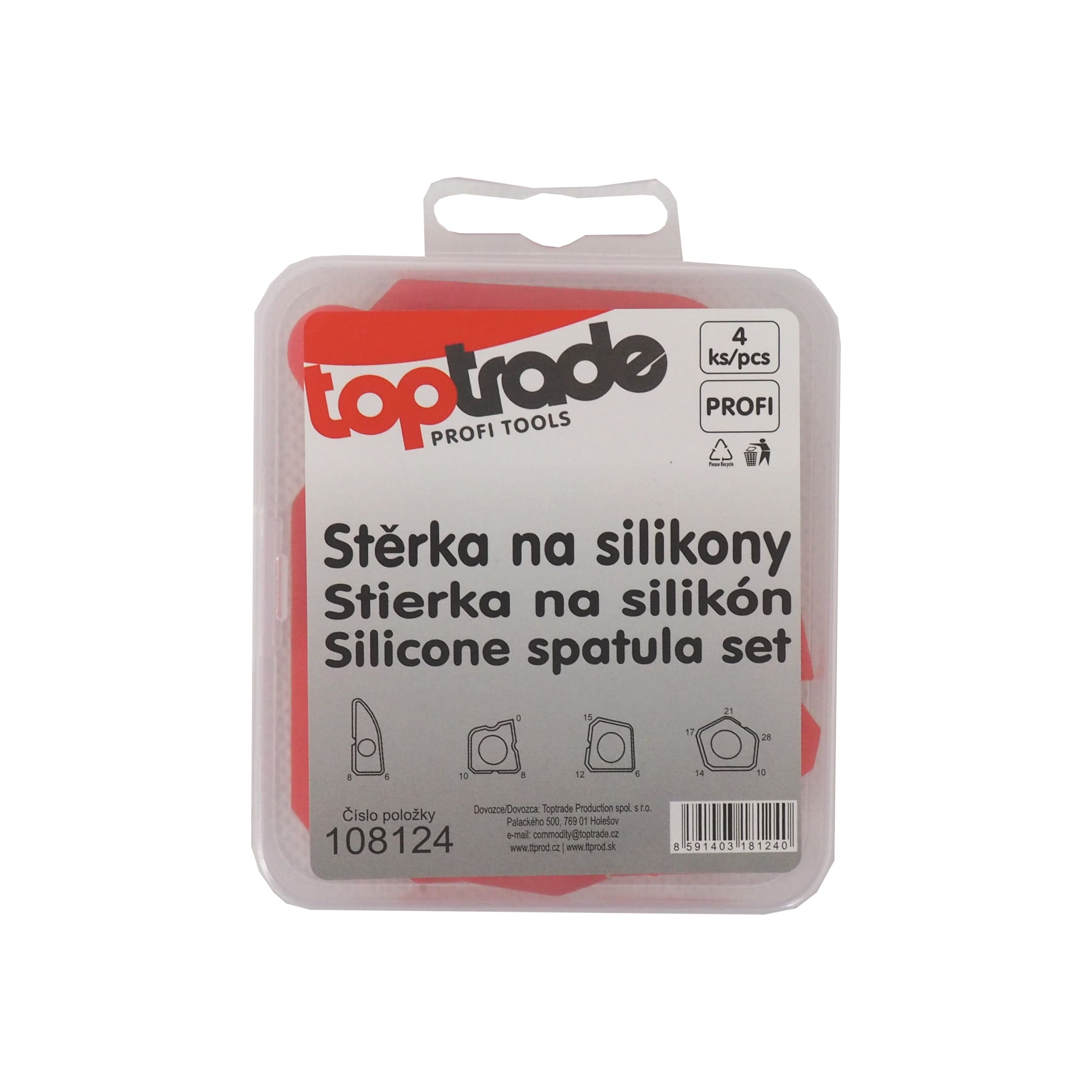 TOPTRADE stěrky na silikon – profi sada 4 ks - náhled 2