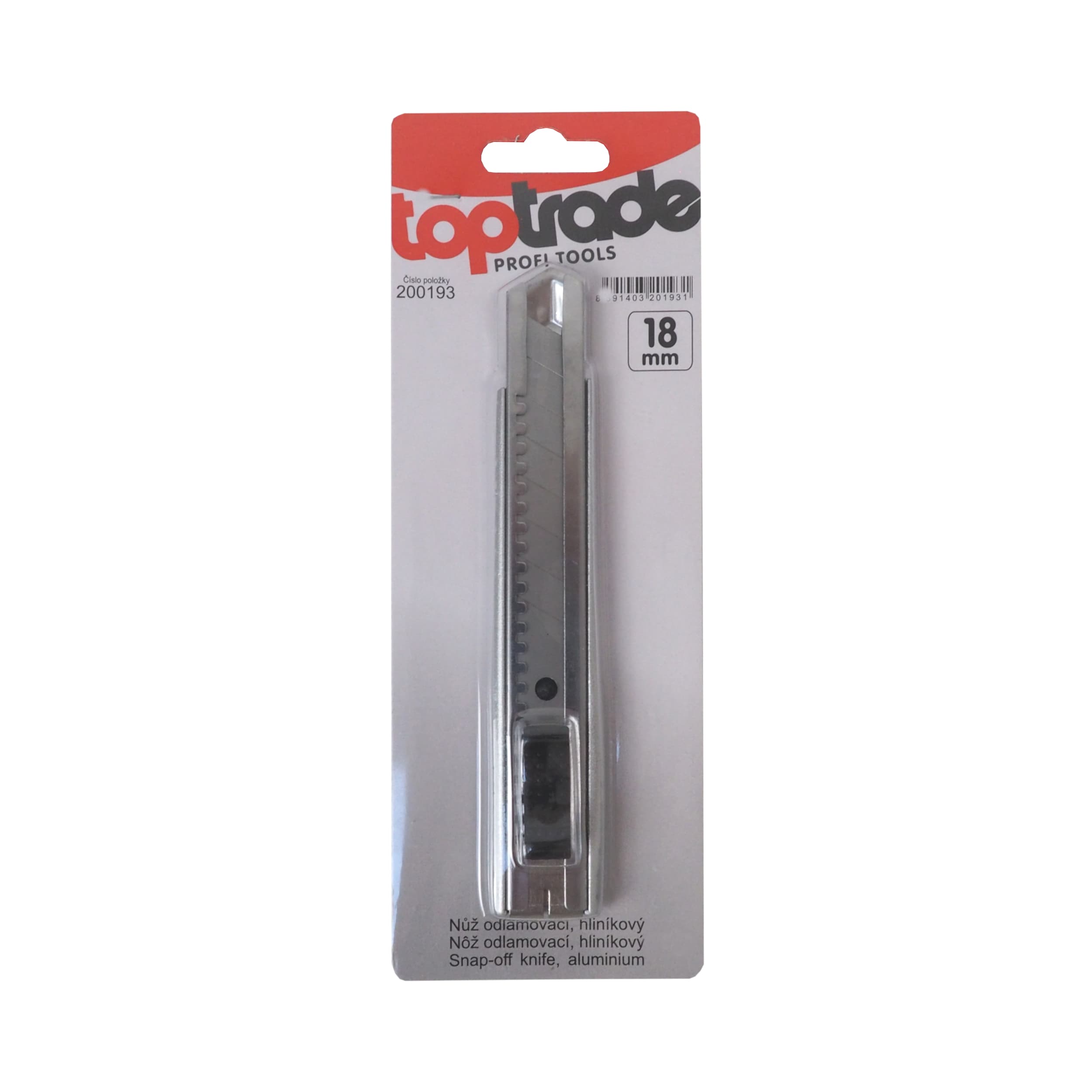 TOPTRADE odlamovací nůž 18 mm, hliníkový - náhled 3