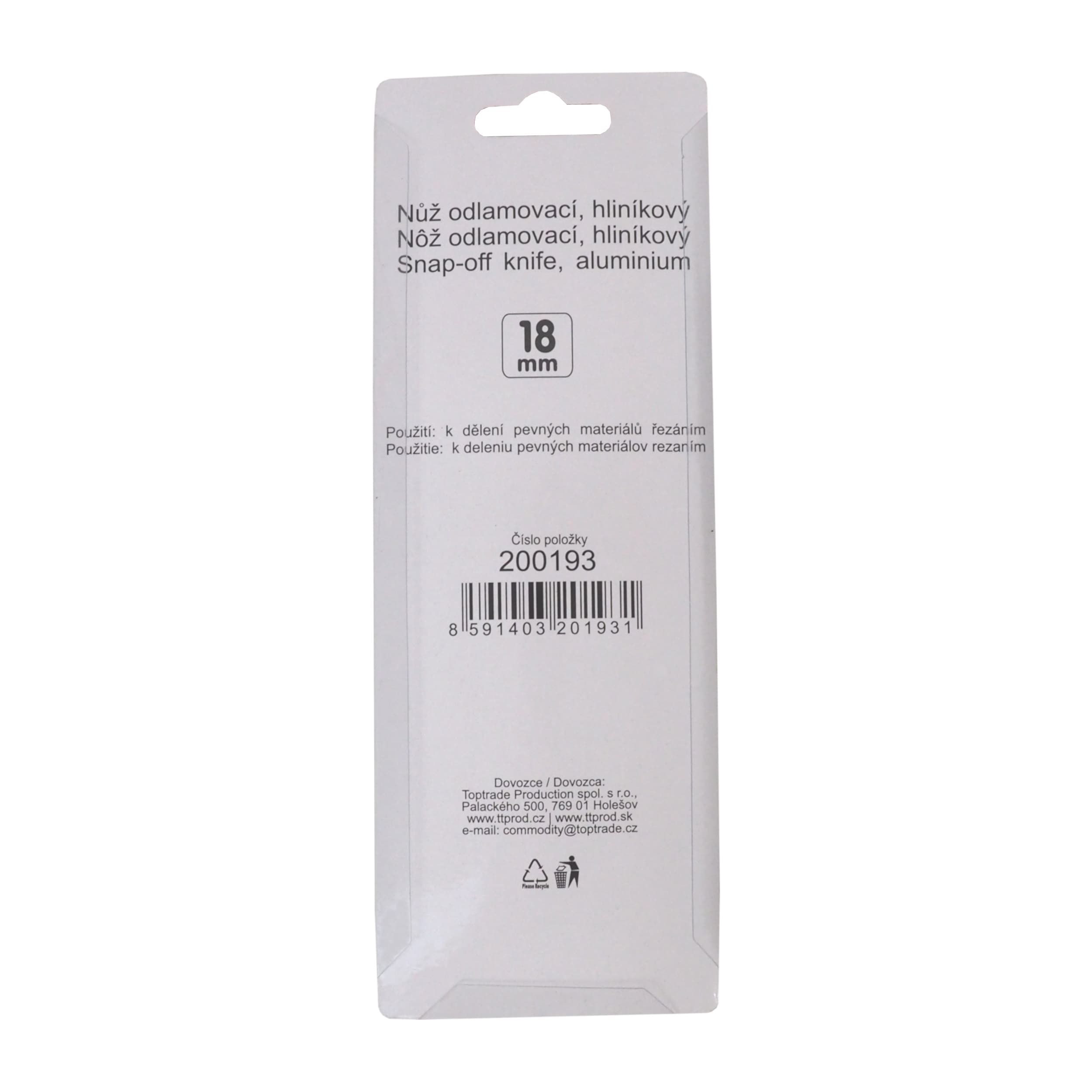 TOPTRADE odlamovací nůž 18 mm, hliníkový - náhled 4