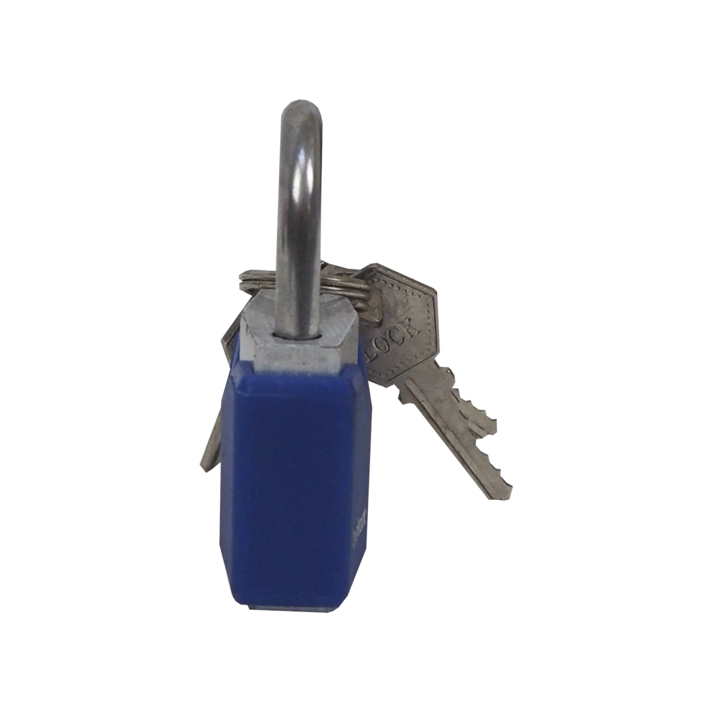 TOPTRADE visací zámek 40 mm – modrý, 5 klíčů - náhled 3