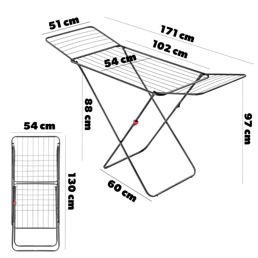 Rozkládací sušák na prádlo MAX Black Line, 18 m - náhled 5