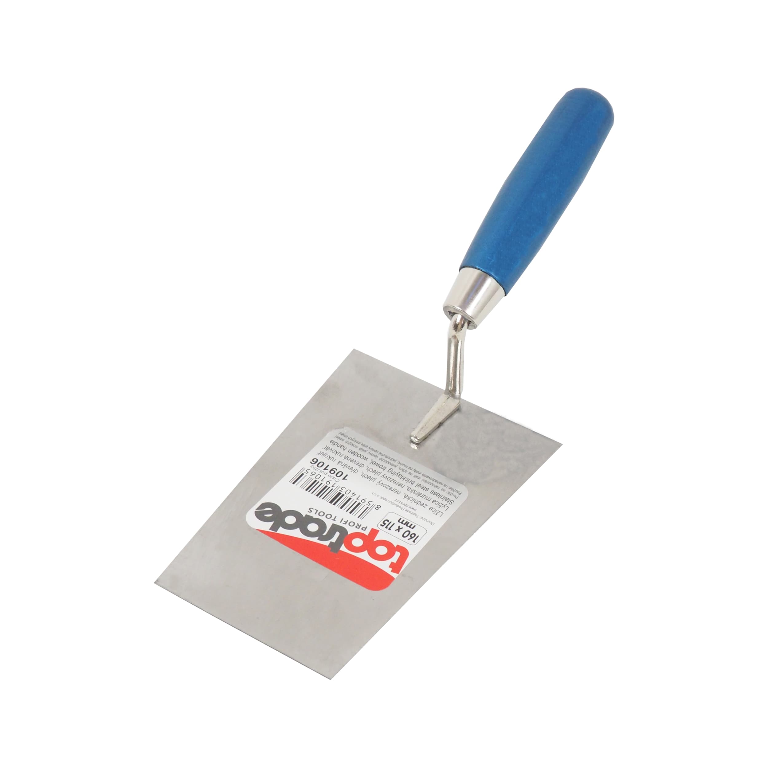 TOPTRADE zednická lžíce 160×115 mm – nerez, dřevěná rukojeť - náhled 2