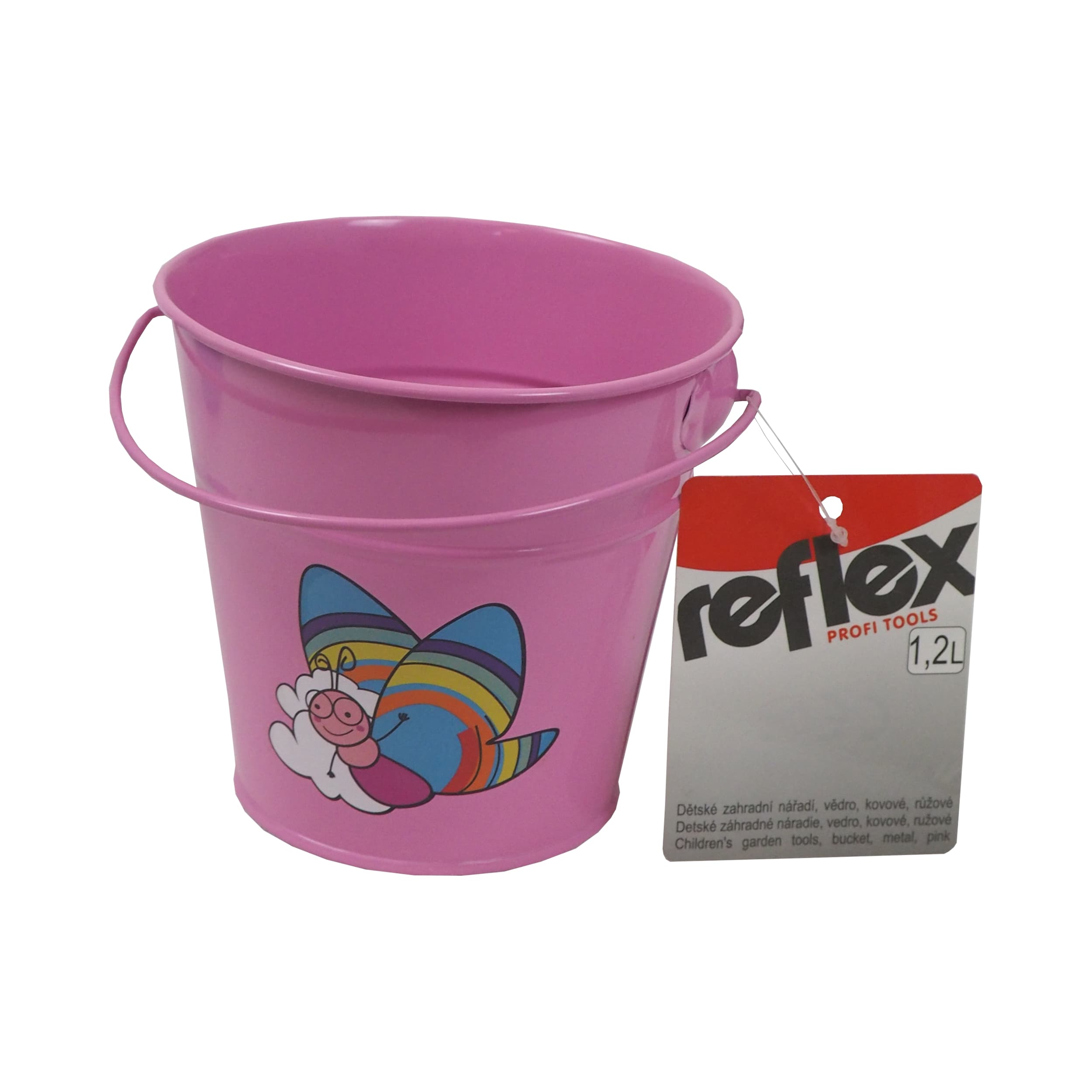 REFLEX dětské zahradní vědro, kovové, růžové, 1,2 l - náhled 2