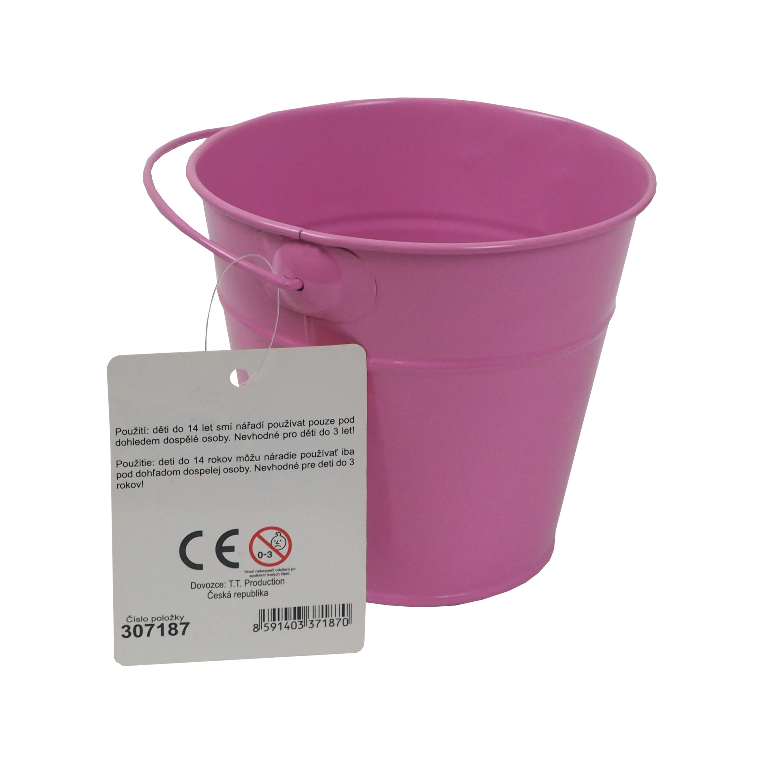 REFLEX dětské zahradní vědro, kovové, růžové, 1,2 l - náhled 3