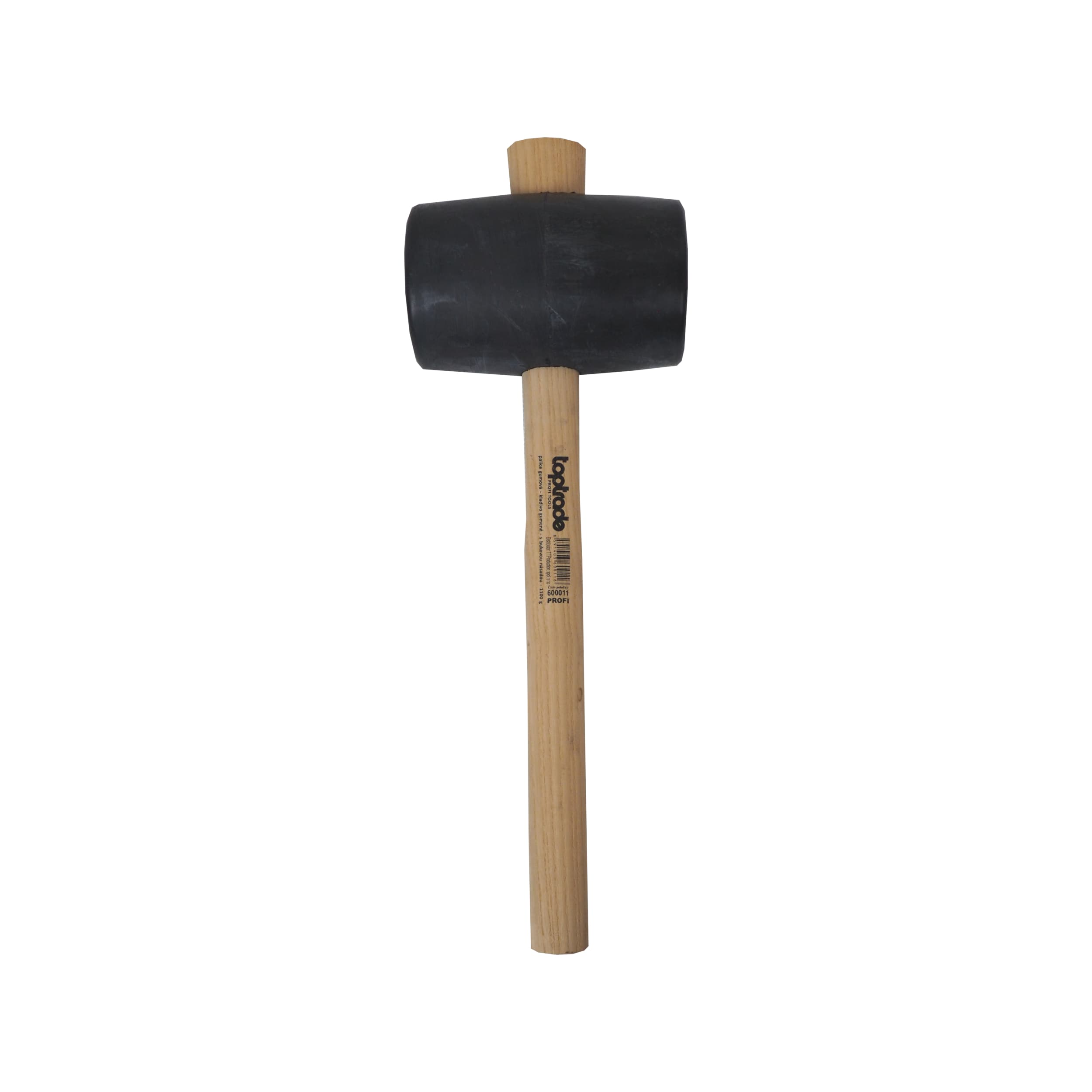 TOPTRADE gumová palice 1,1 kg, Ø 90 mm, černá, buková násada - náhled 3