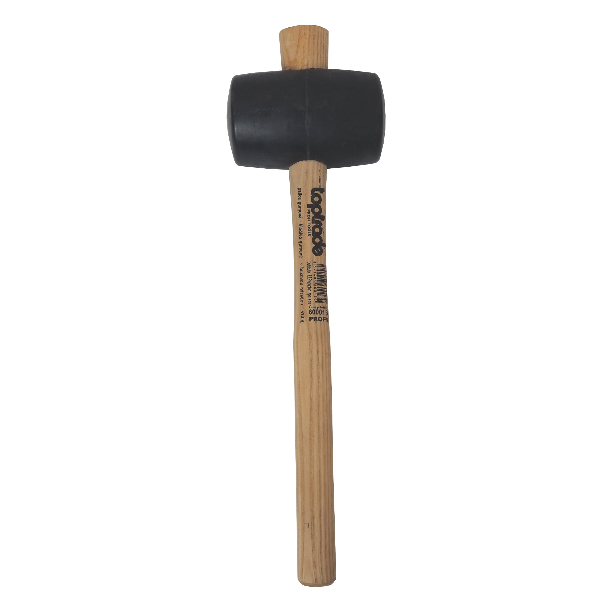 TOPTRADE gumová palice 55 mm, 510 g – černá, buková násada - náhled 3