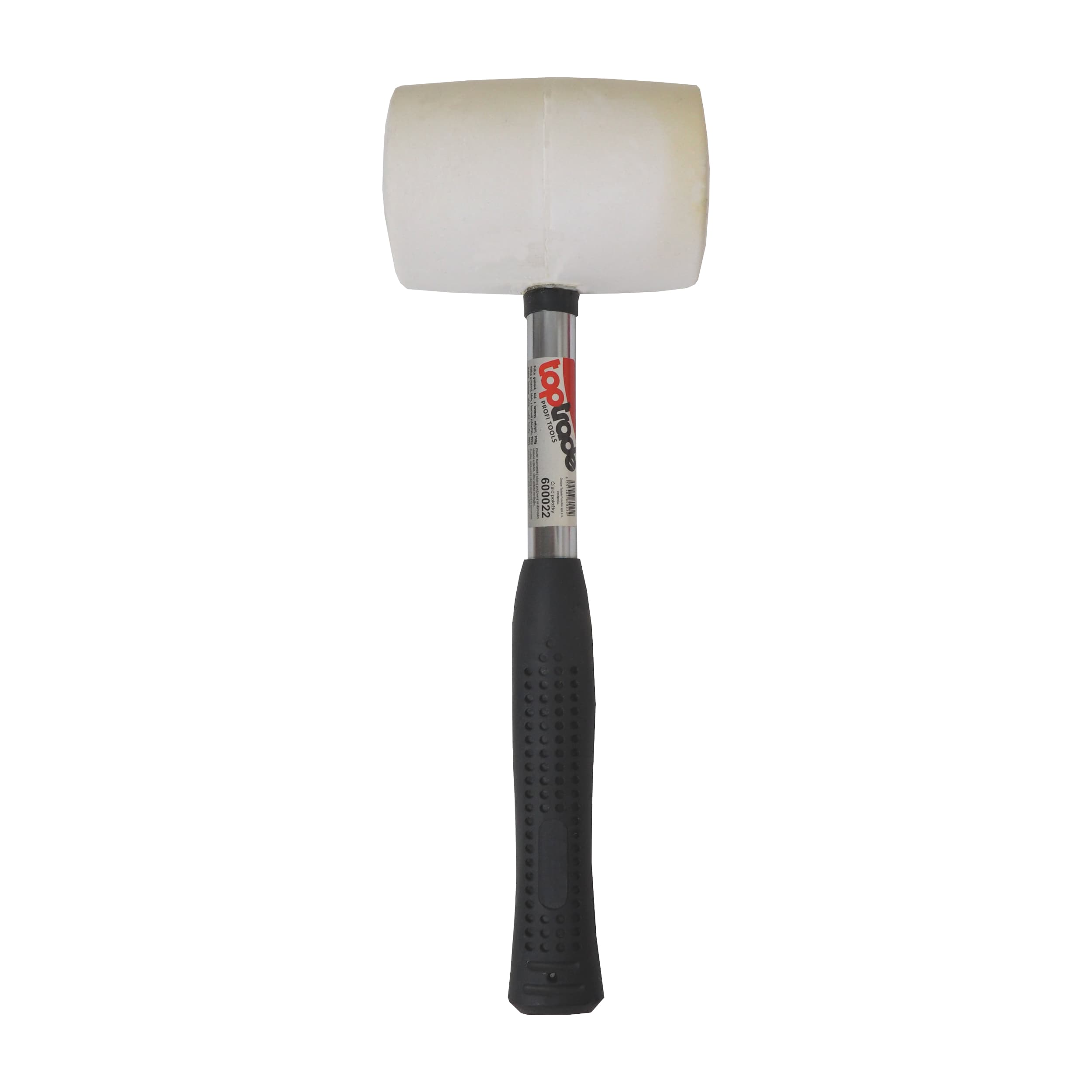 TOPTRADE gumová palice bílá, kovová rukojeť, Ø 75 mm / 900 g - náhled 2