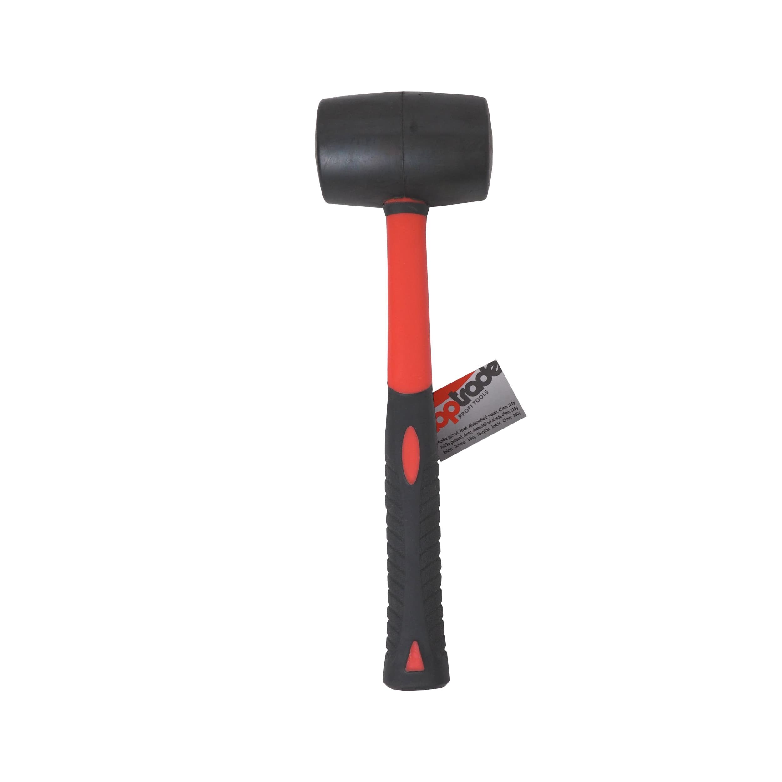 TOPTRADE gumová palice, černá, sklolaminátová násada, Ø 45 mm, 230 g - náhled 3