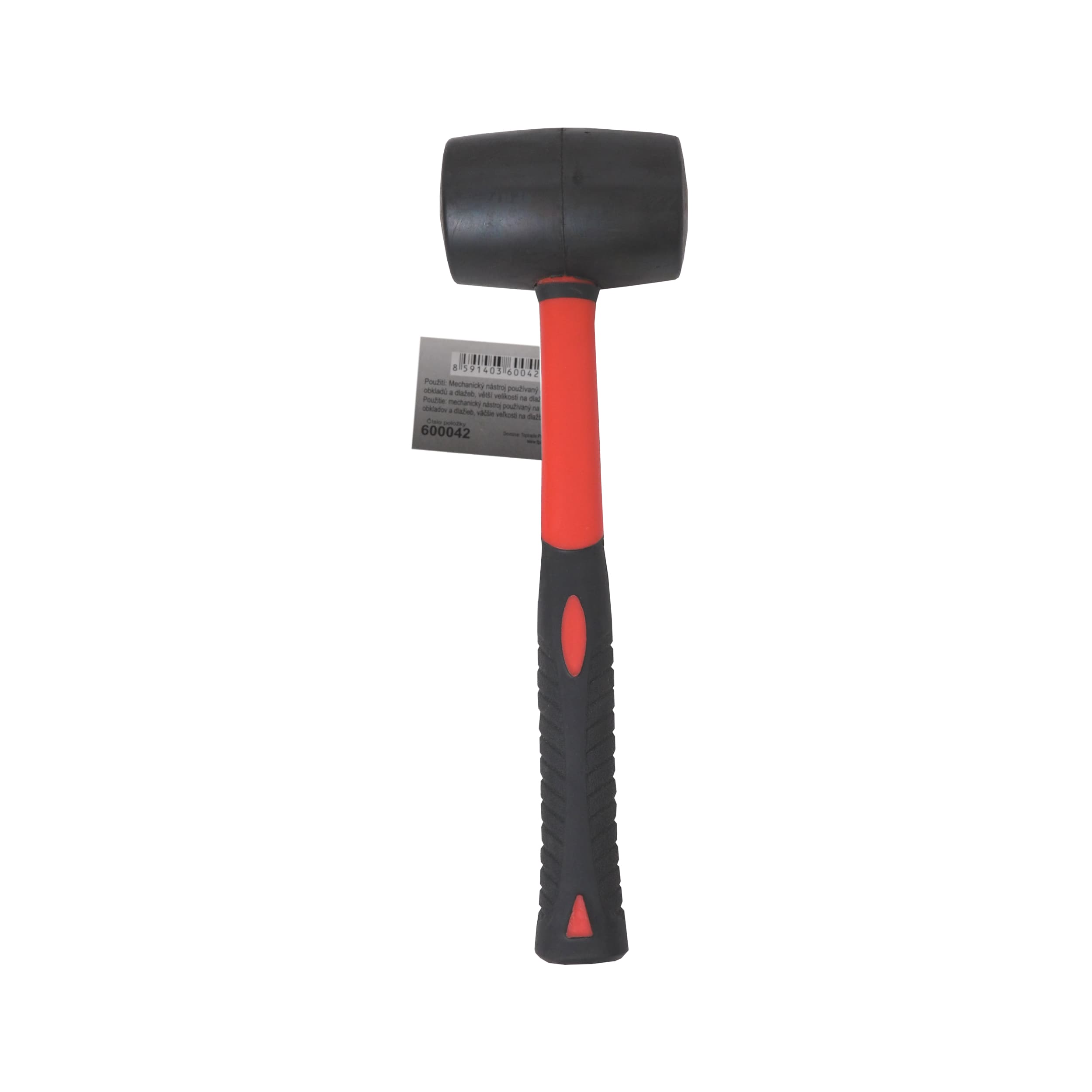 TOPTRADE gumová palice 500 g, Ø 50 mm, černá, sklolaminátová násada - náhled 2