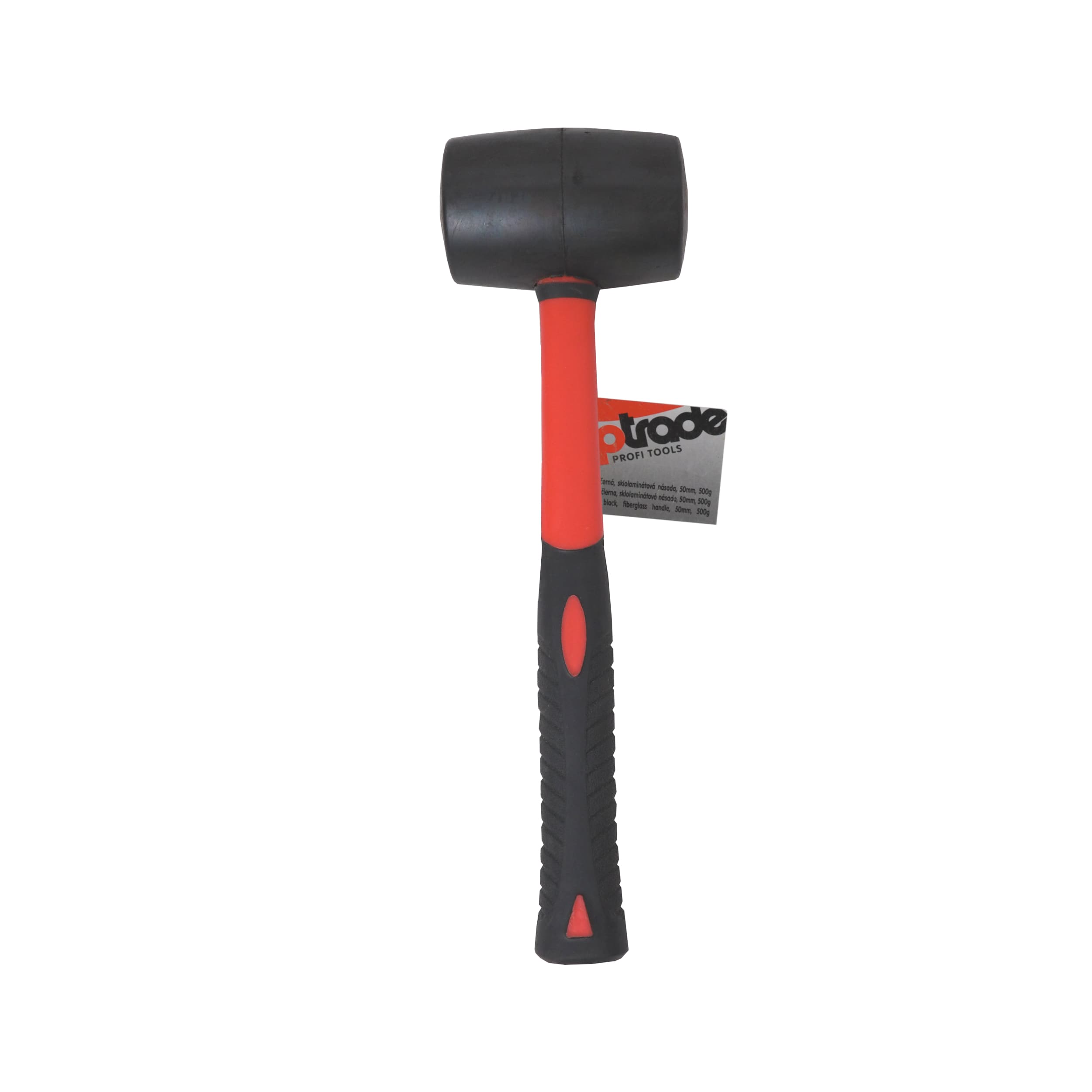 TOPTRADE gumová palice 500 g, Ø 50 mm, černá, sklolaminátová násada - náhled 3
