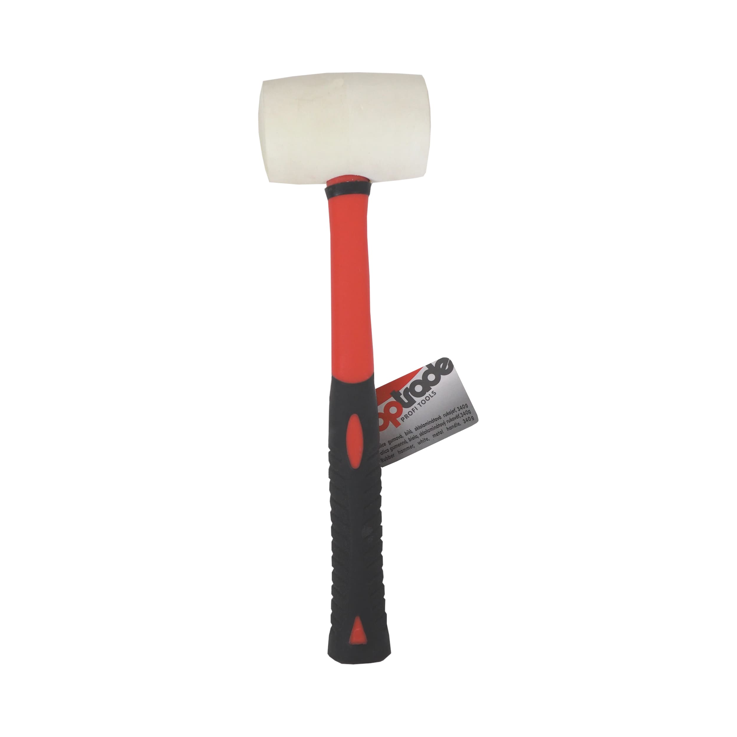 TOPTRADE palice gumová bílá, sklolaminátová násada, Ø 50 mm, 340 g - náhled 2