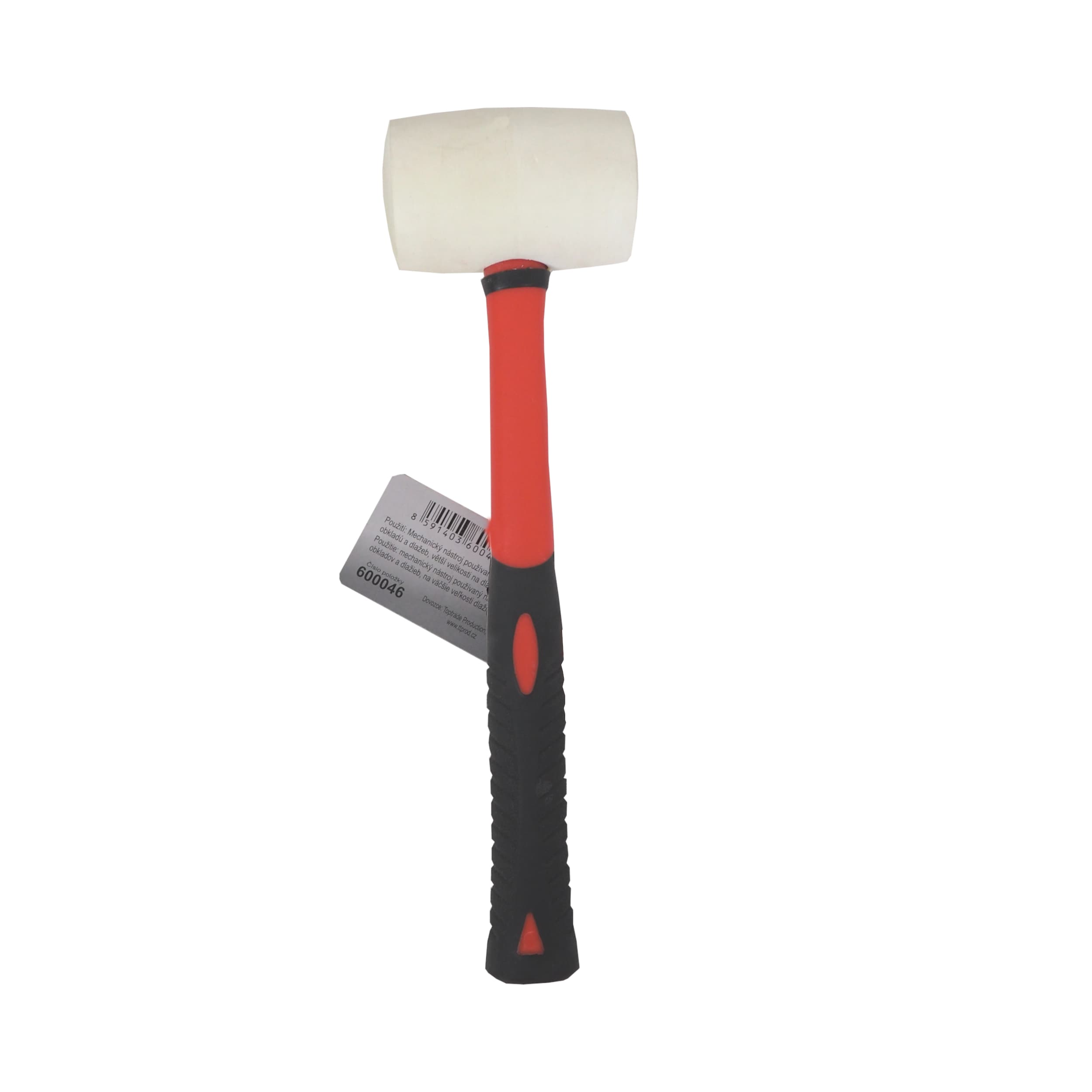 TOPTRADE palice gumová bílá, sklolaminátová násada, Ø 50 mm, 340 g - náhled 3