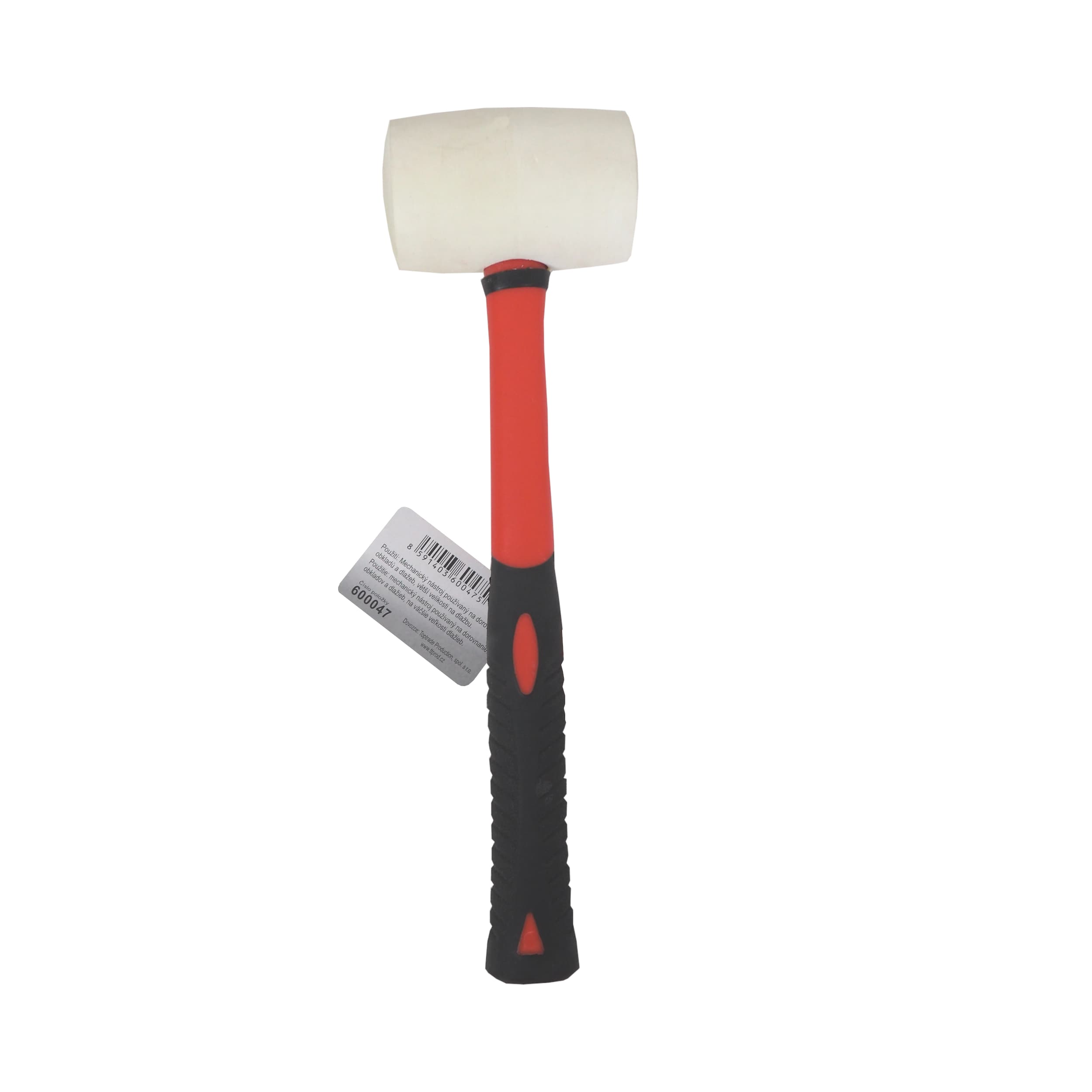TOPTRADE gumová palice bílá, Ø 50 mm, 500 g - náhled 2
