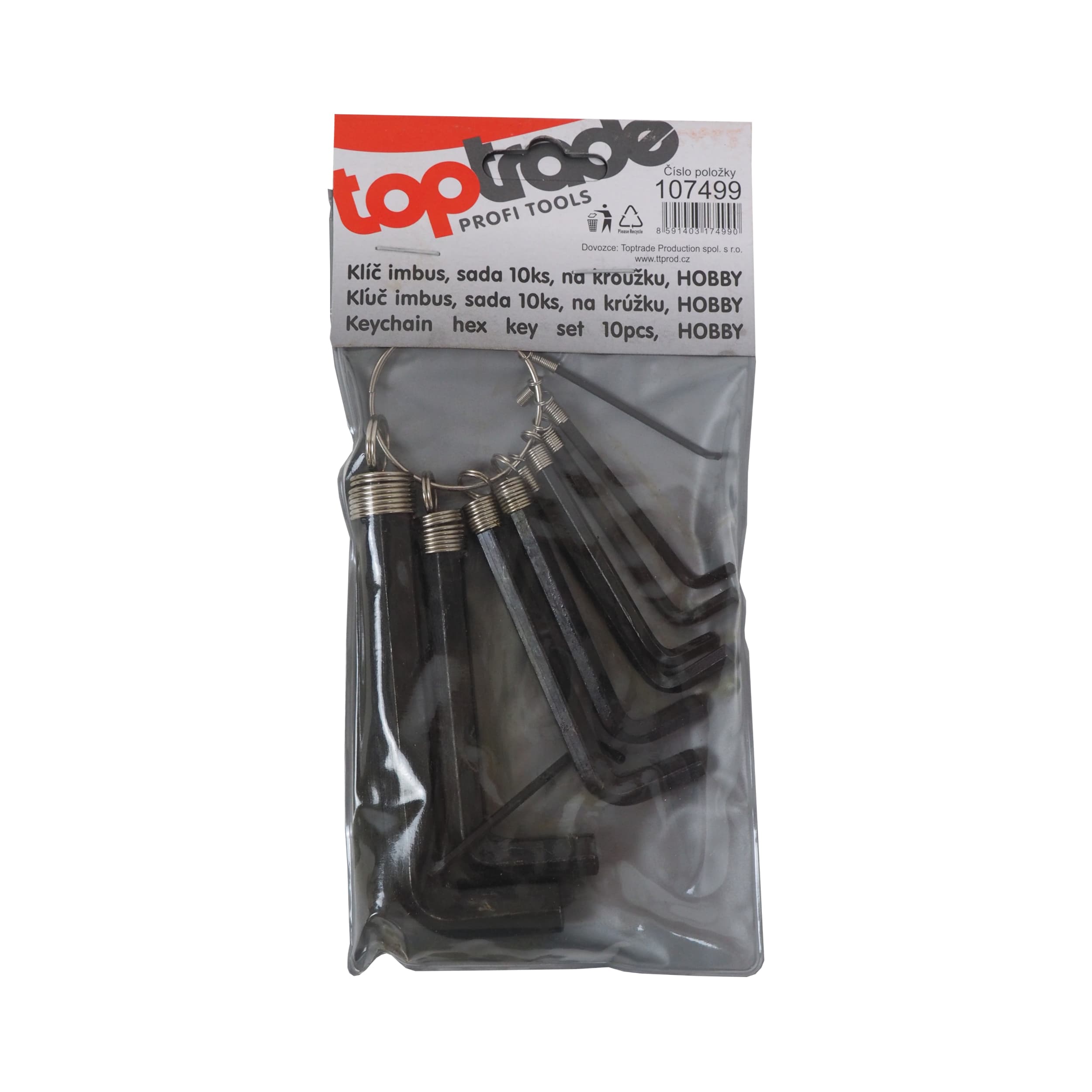 TOPTRADE sada inbus klíčů, 10 ks (1.5–10 mm) - náhled 2