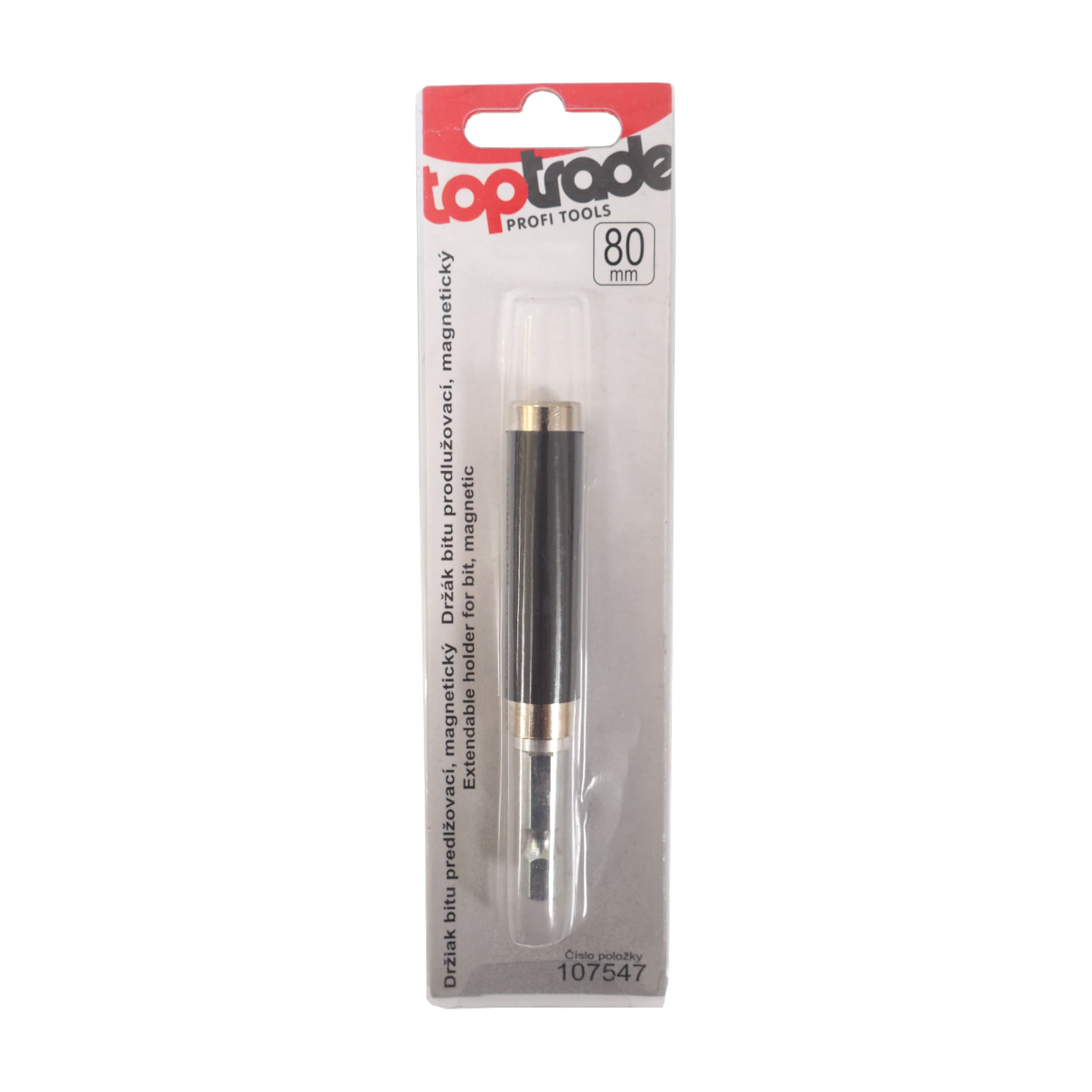 TOPTRADE držák bitu, prodloužený, magnetický – 80 mm - náhled 2