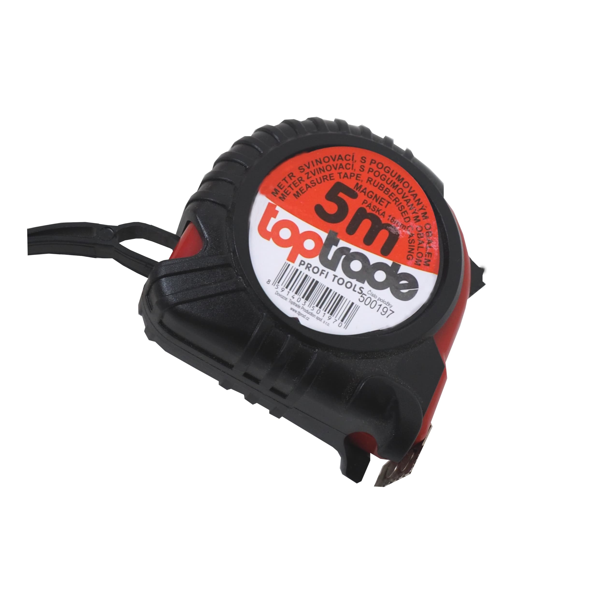 TOPTRADE metr svinovací 5 m × 19 mm, magnet, pogumovaný obal - náhled 5
