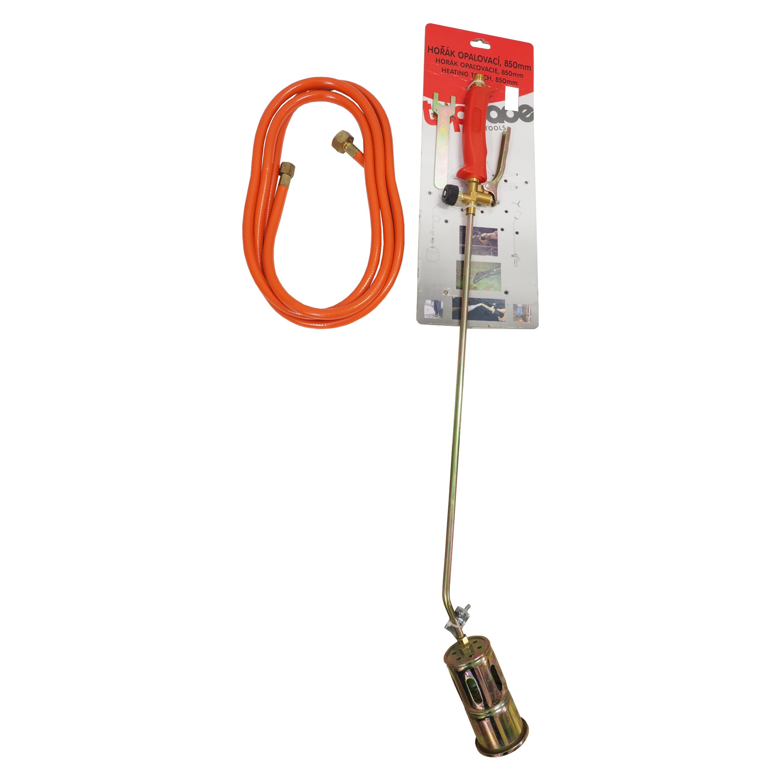 TOPTRADE PB hořák 60 mm × 850 mm, hadice 3 m + regulátor