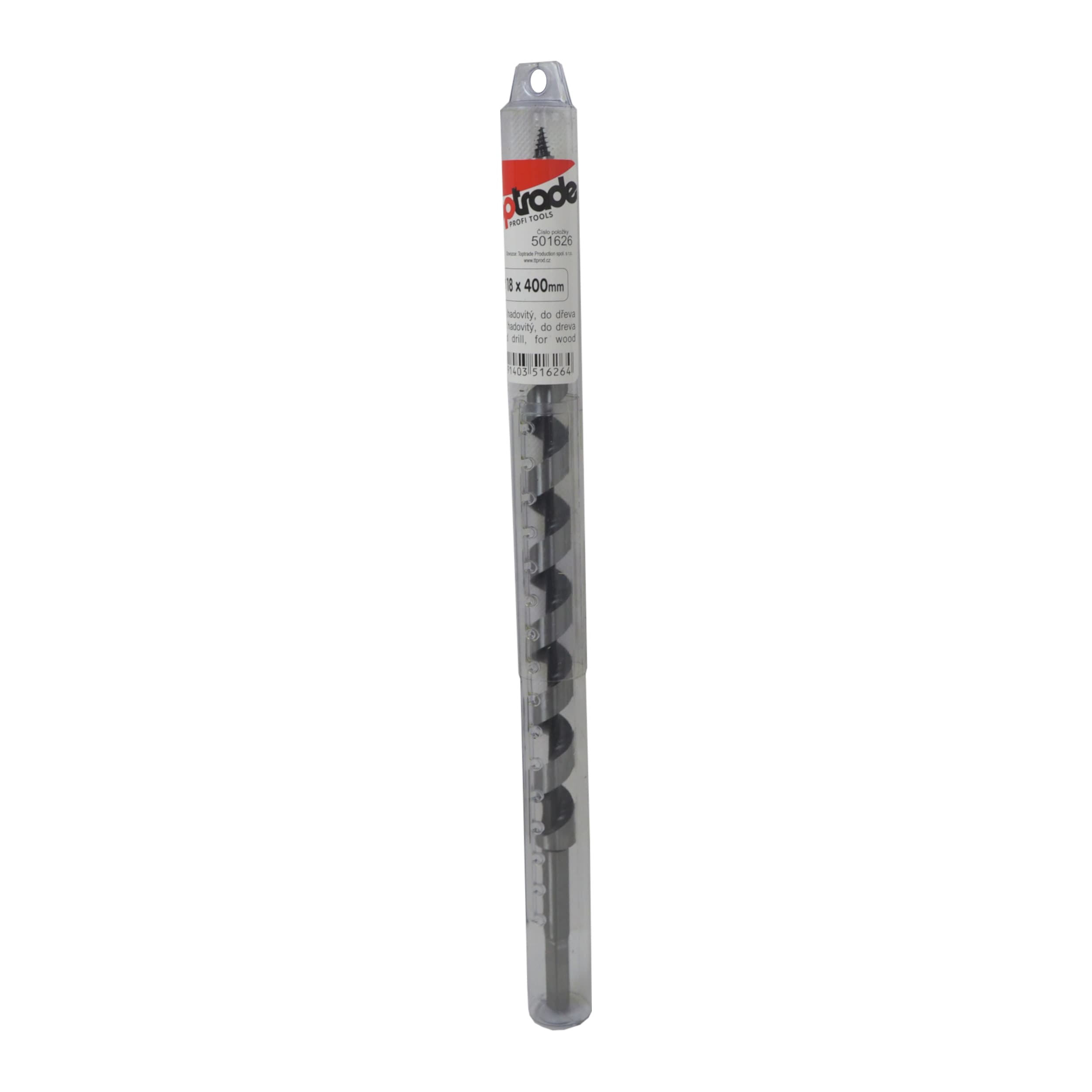 TOPTRADE hadovitý vrták do dřeva Ø 18 × 400 mm, šestihranná stopka - náhled 2