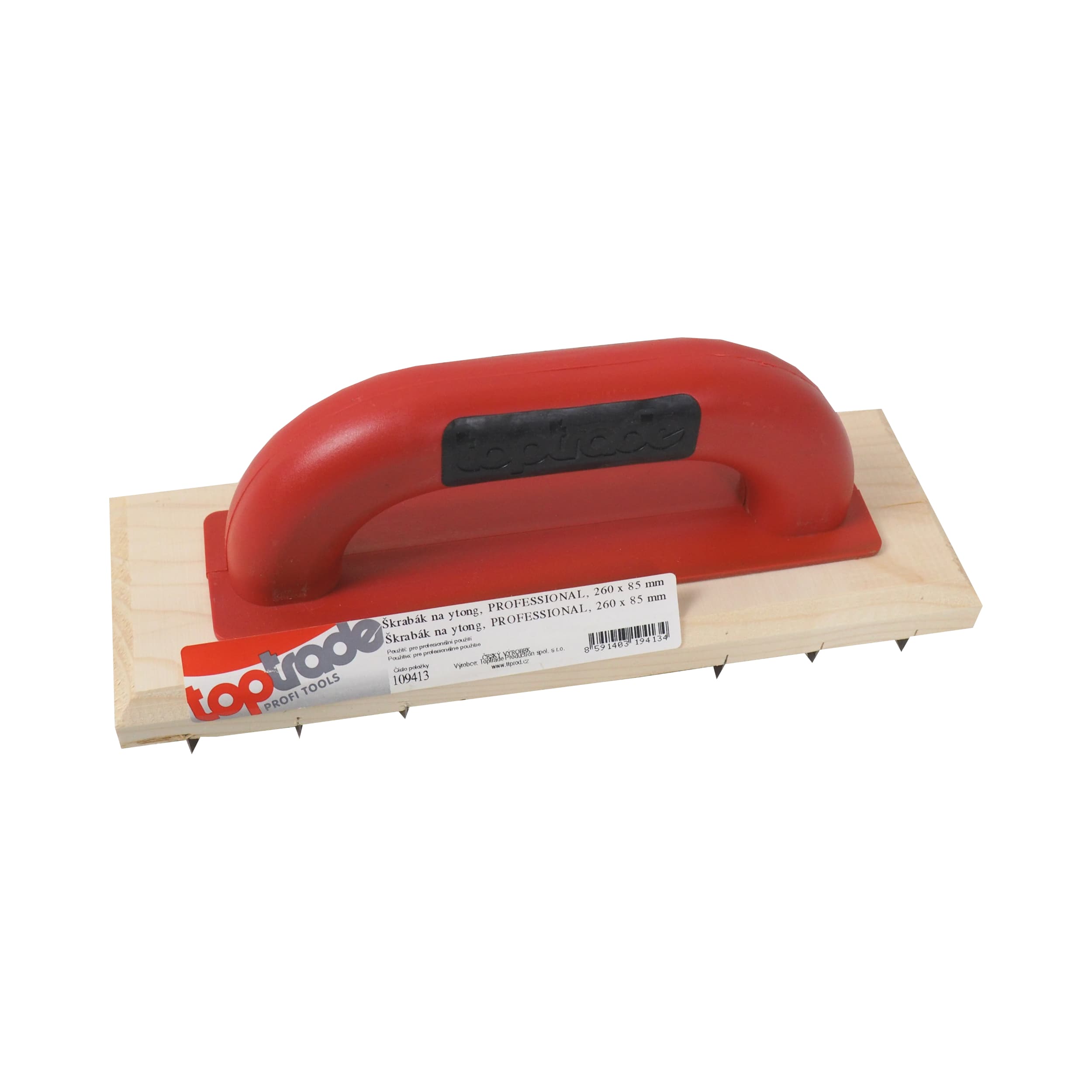 TOPTRADE škrabák malý na Ytong, dřevěný, PROFESSIONAL, 260 × 90 mm - náhled 2