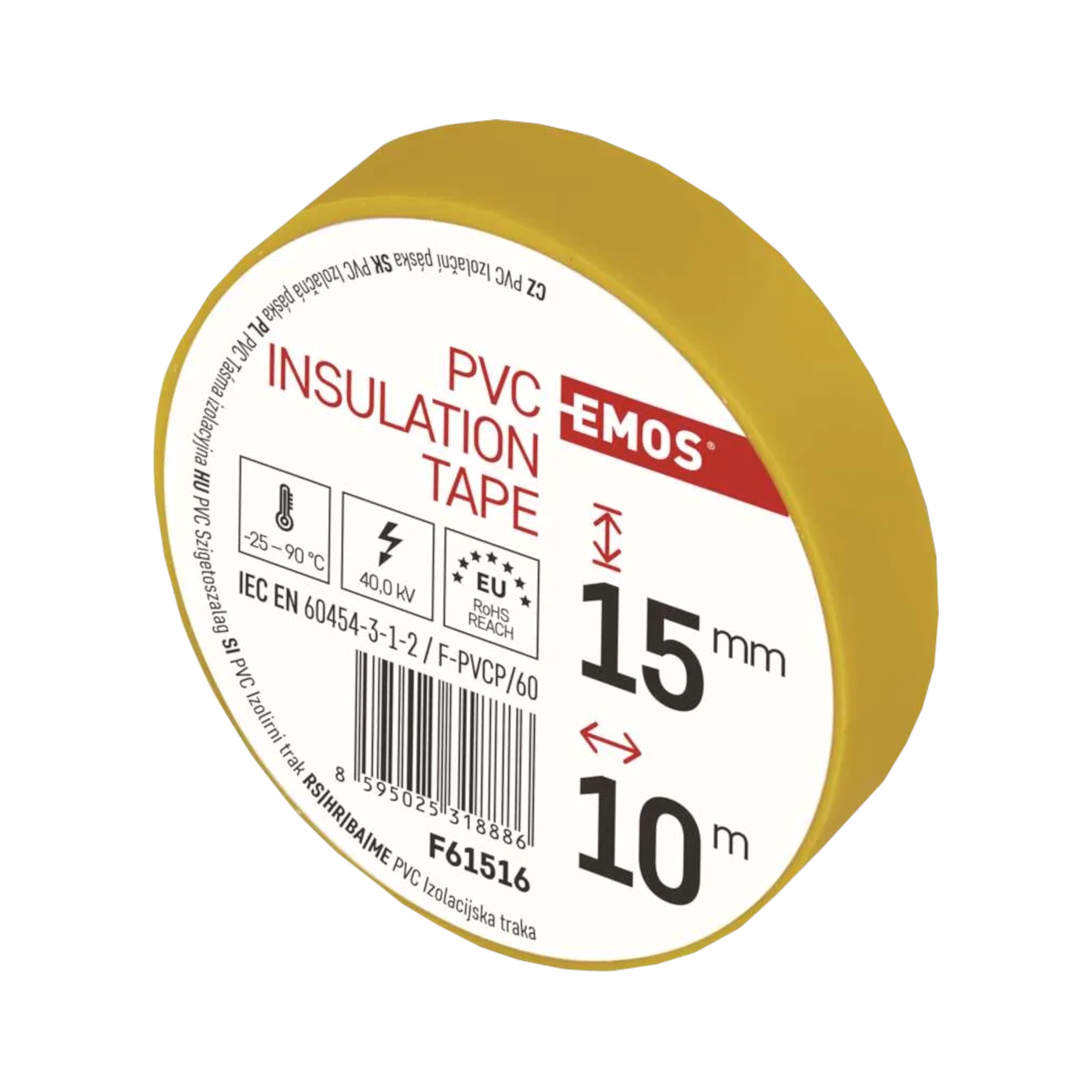 Elektroizolační PVC páska žlutá 15 mm × 10 m - náhled 2