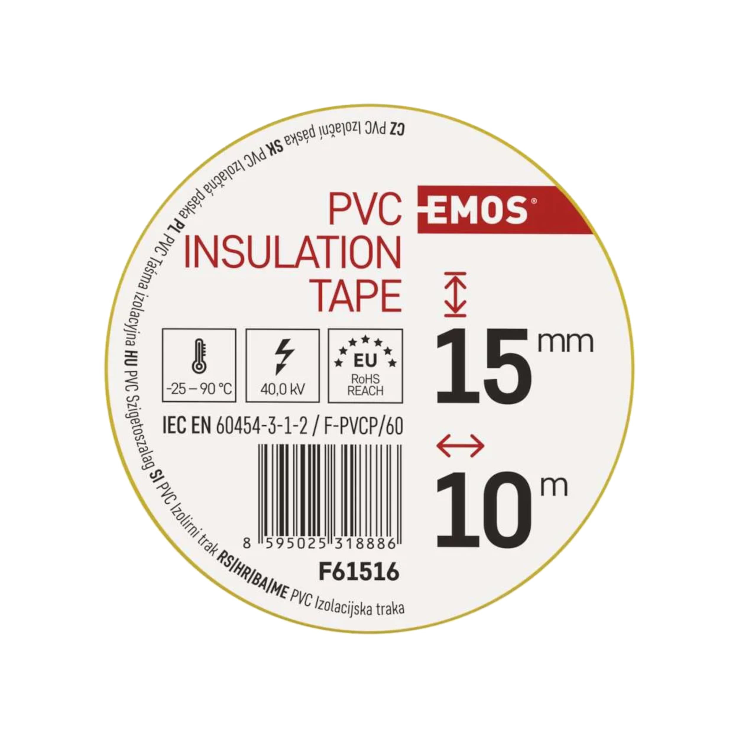 Elektroizolační PVC páska žlutá 15 mm × 10 m - náhled 3