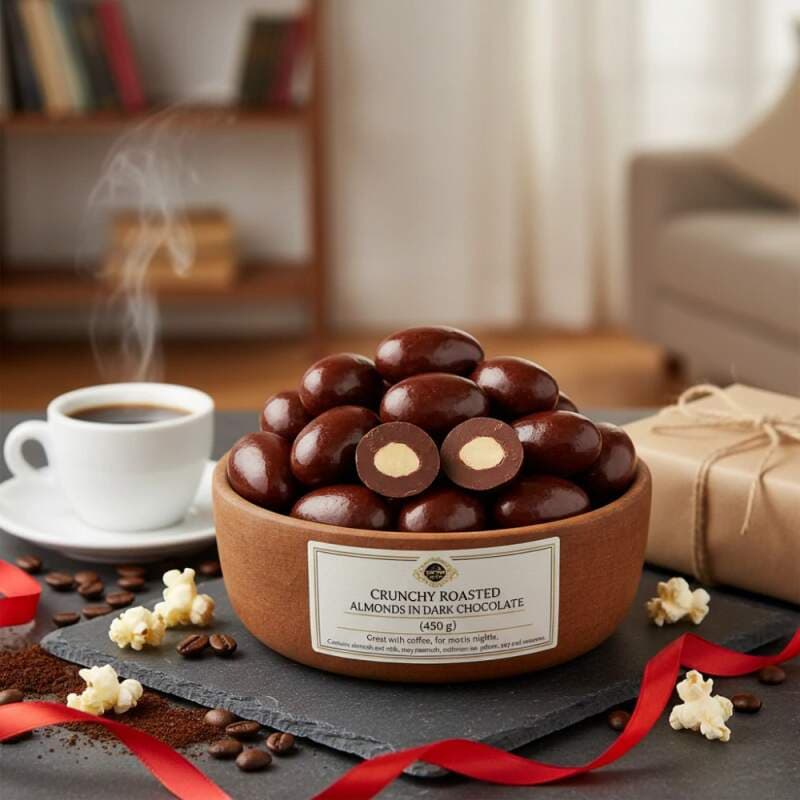 Mandle v hořké čokoládě 450 g