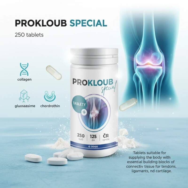 PROKLOUB SPECIAL – glukosamin, chondroitin, kolagen, 250 tablet
