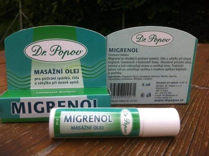Migrenol – masážní olej roll-on 6 ml (Dr. Popov) - náhled 2