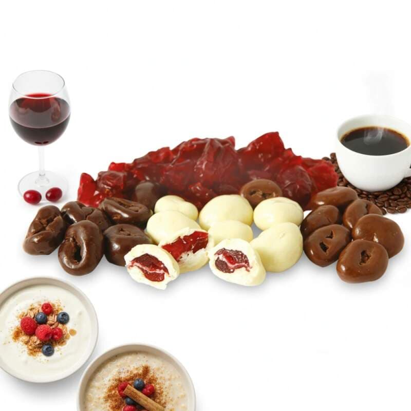 Brusnice mix 500 g – brusinky v hořké a mléčné čokoládě a jogurtové polevě - náhled 2