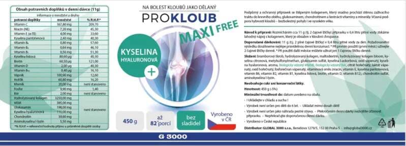 ProKloub MAXI FREE – kloubní výživa v prášku 450 g - náhled 2
