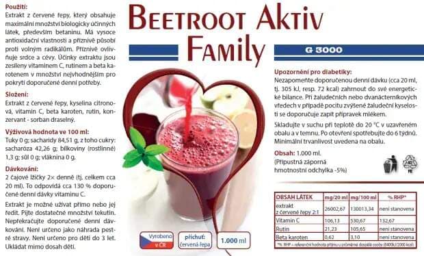 Beetroot Aktiv Family 1 000 ml – červená řepa (sirup) - náhled 2