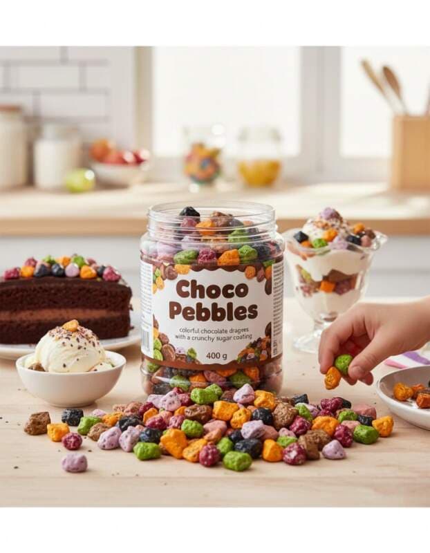 Čoko kamínky – barevné čokoládové dražé 400 g - náhled 3