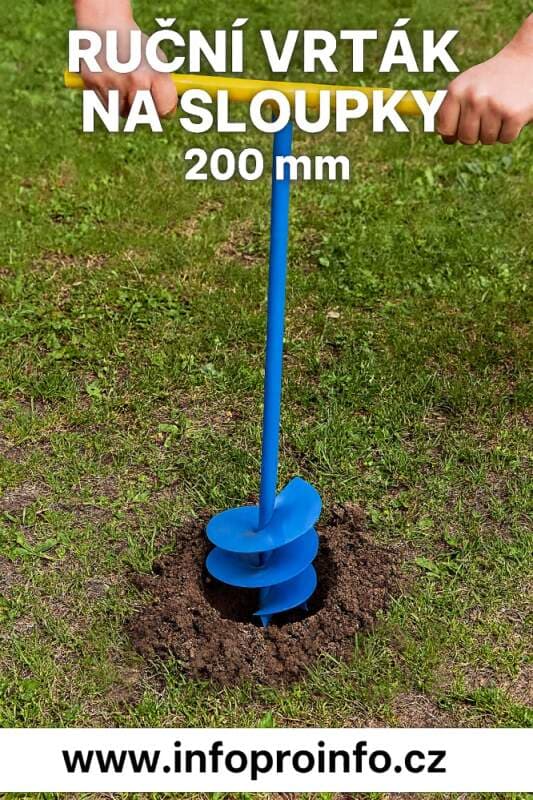 Zemní ruční vrták na sloupky 200 mm – ocelový - náhled 3