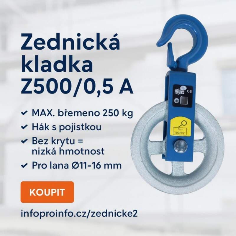 Kladka zednická Z500/0,5 A – litinová, s hákem, bez krytu (250 kg) - náhled 4