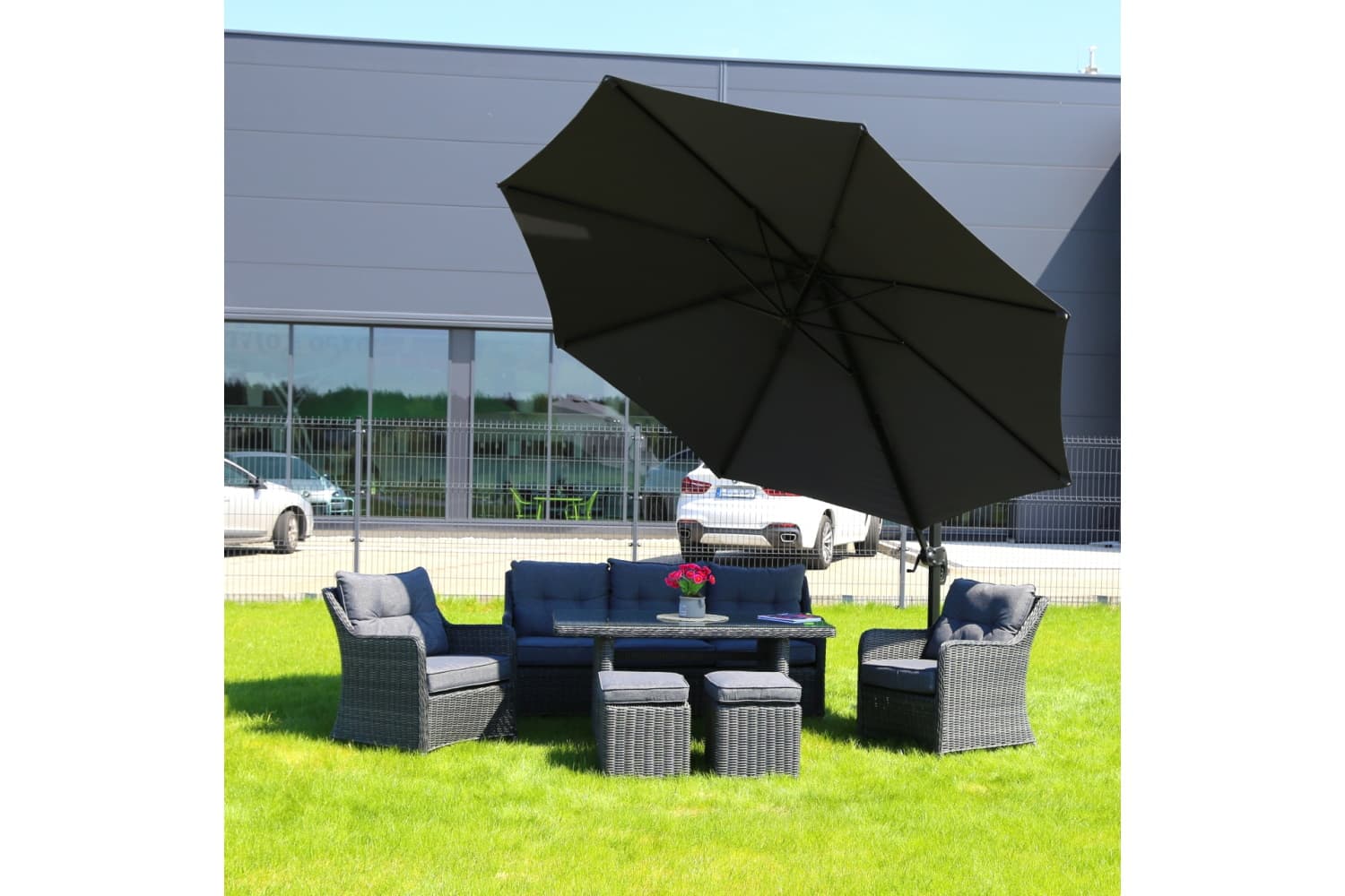 Home&Garden Zahradní slunečník Roma Grey / Light Grey 350 cm - náhled 2