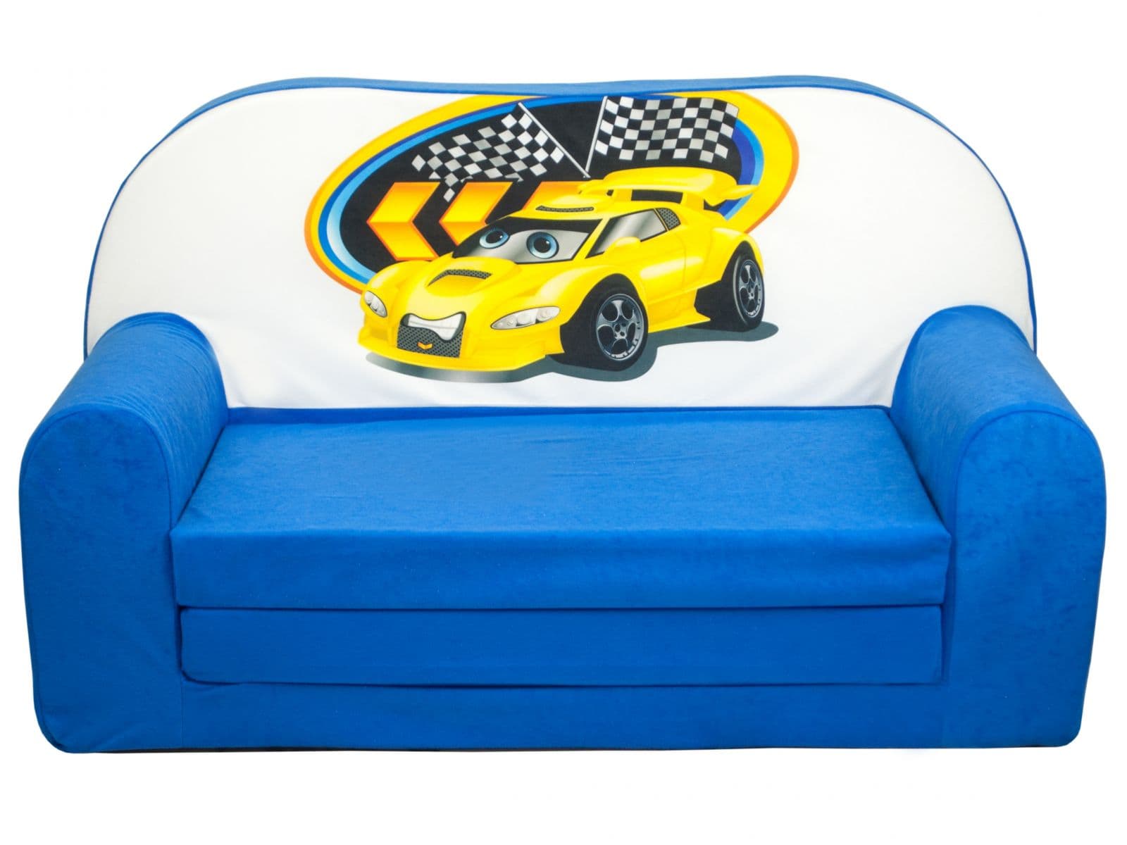 Fimex Dětská rozkládací mini pohovka Auto modrá