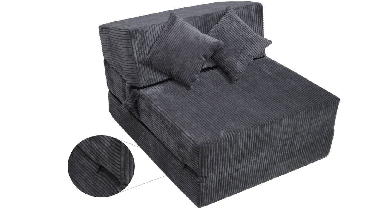 Fimex Rozkládací křeslo - matrace pro hosty Lincol tmavě šedé 70x200x15 cm - Fimex - náhled 2