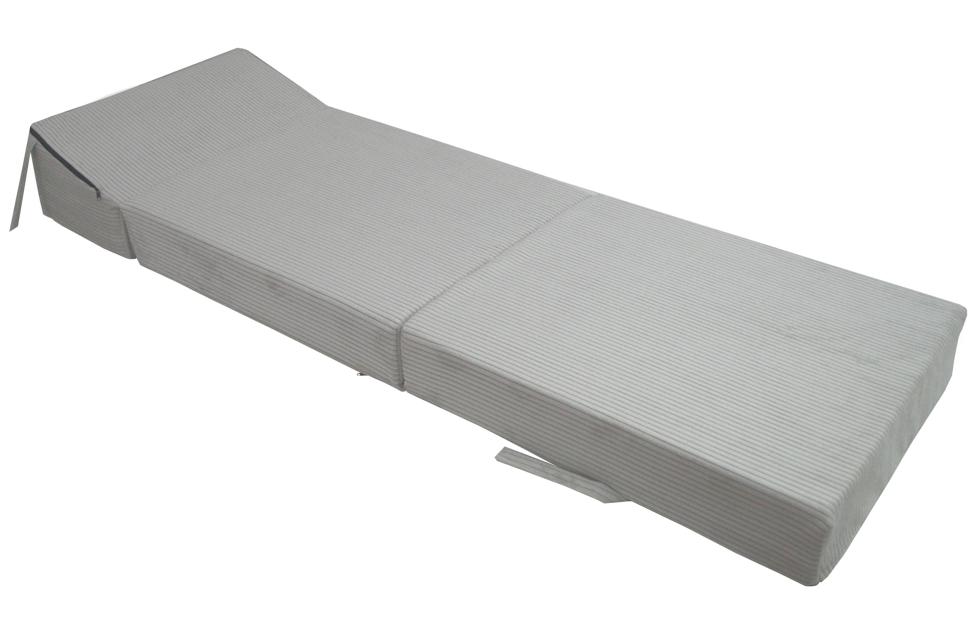Fimex Rozkládací křeslo - matrace pro hosty Lincol světle šedé 70x200x15 cm - náhled 3