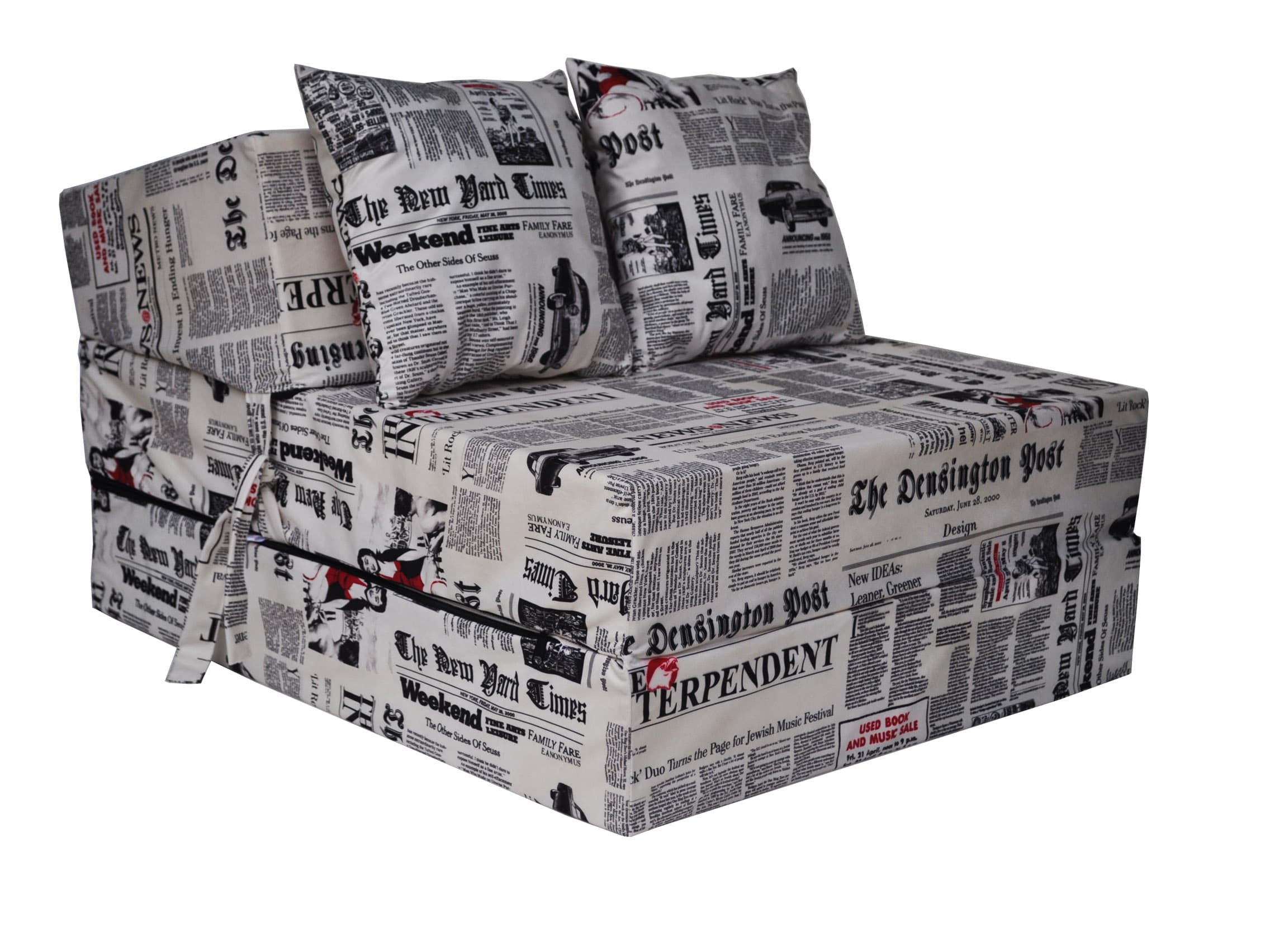 Fimex Rozkládací křeslo - matrace pro hosty Newspaper 70x200x15 cm