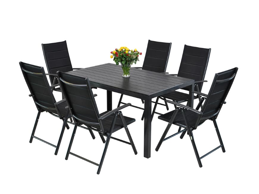Home&Garden Zahradní sestava Ibiza Pollywood Black / Black 6+1