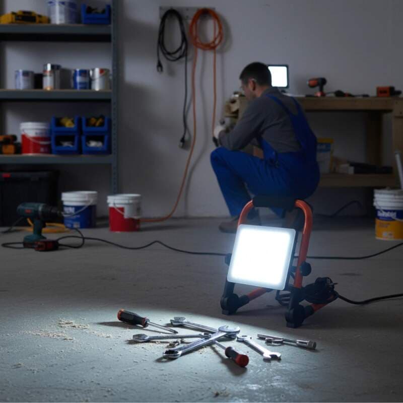 Reflektor LED přenosný 50 W se sklopným stojanem, 4500 lm, 4000 K, IP65