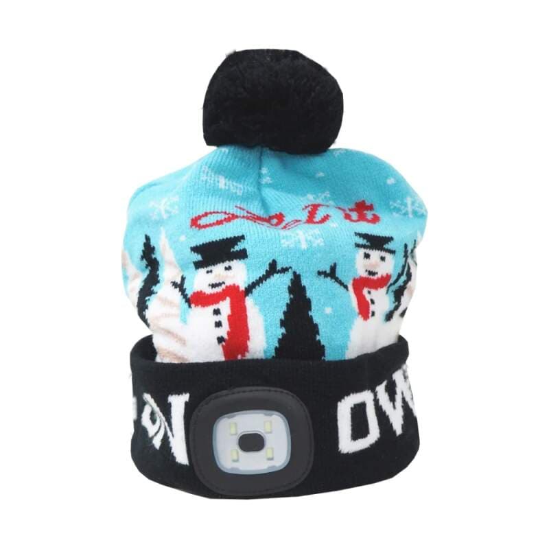 LED čepice X‑mas Let it Snow, L, modrá