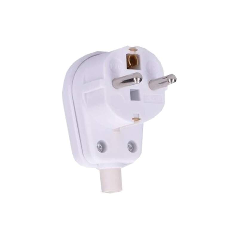 Vidlice pro pohyblivý přívod, úhlový vývod, 250 V / 16 A, bílá (IP20)